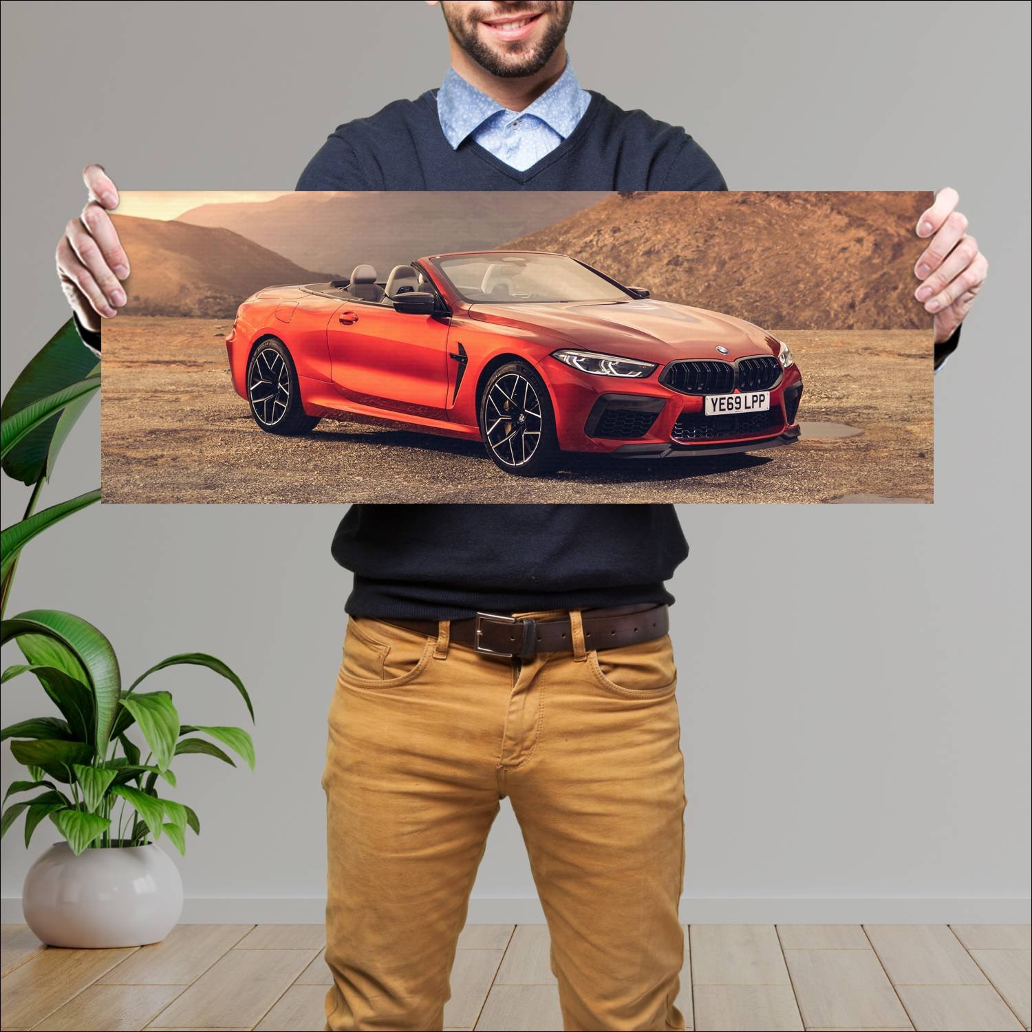 Cuadro grande 30x80cm 2019 bmw m8 convertible comp 784 Bmw