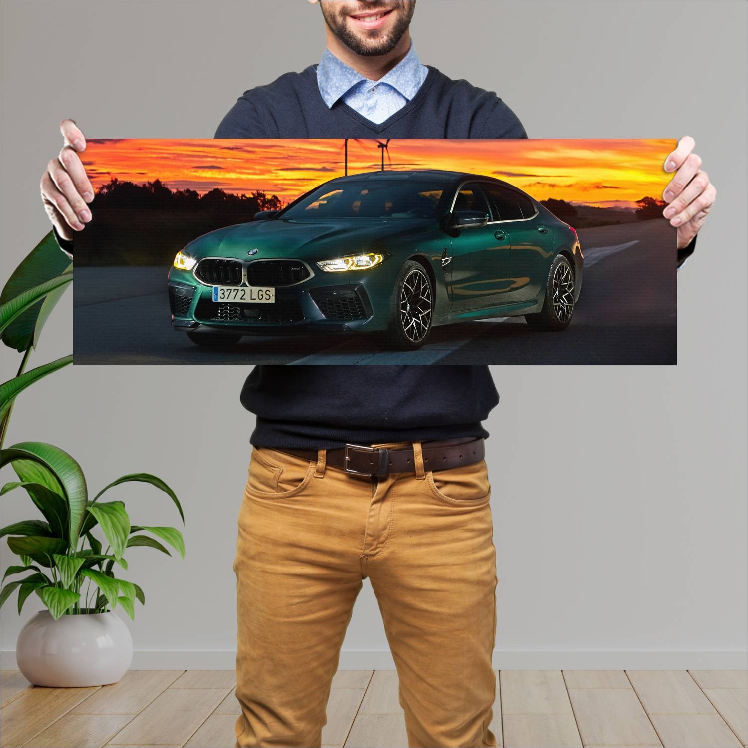 Cuadro grande 30x80cm 2019 bmw m8 gran coupe first 790 Bmw