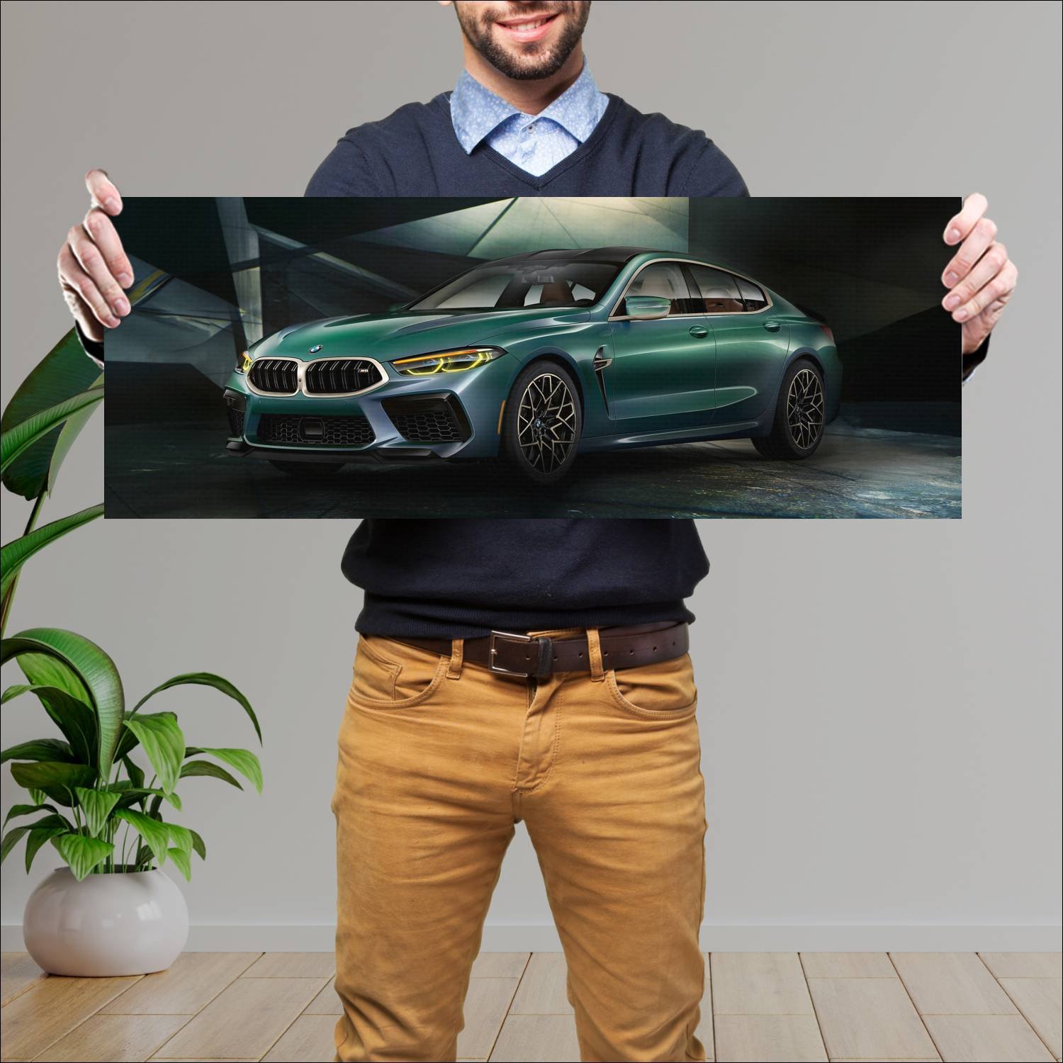 Cuadro grande 30x80cm 2019 bmw m8 gran coupe first 791 Bmw
