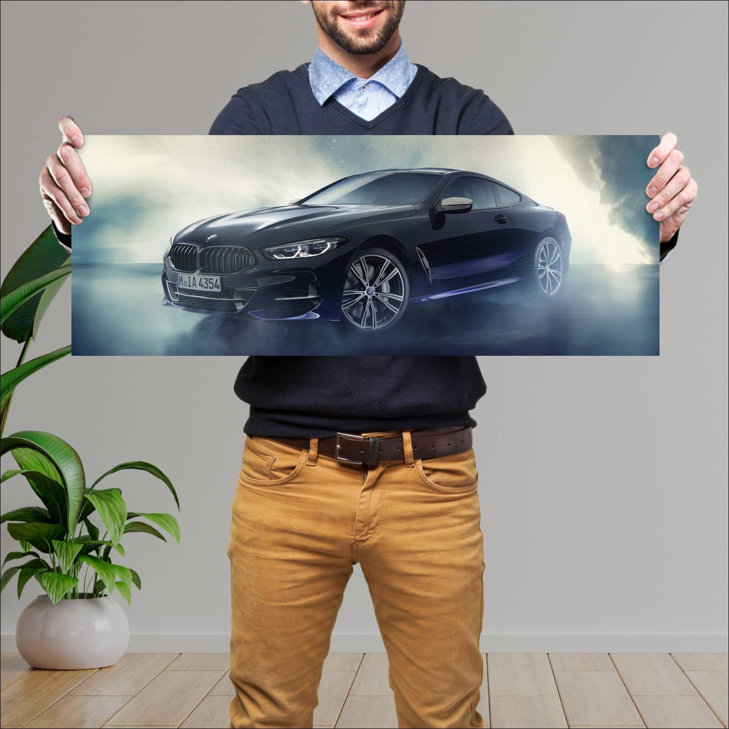 Cuadro grande 30x80cm 2019 bmw m850i coupe night s 802 Bmw