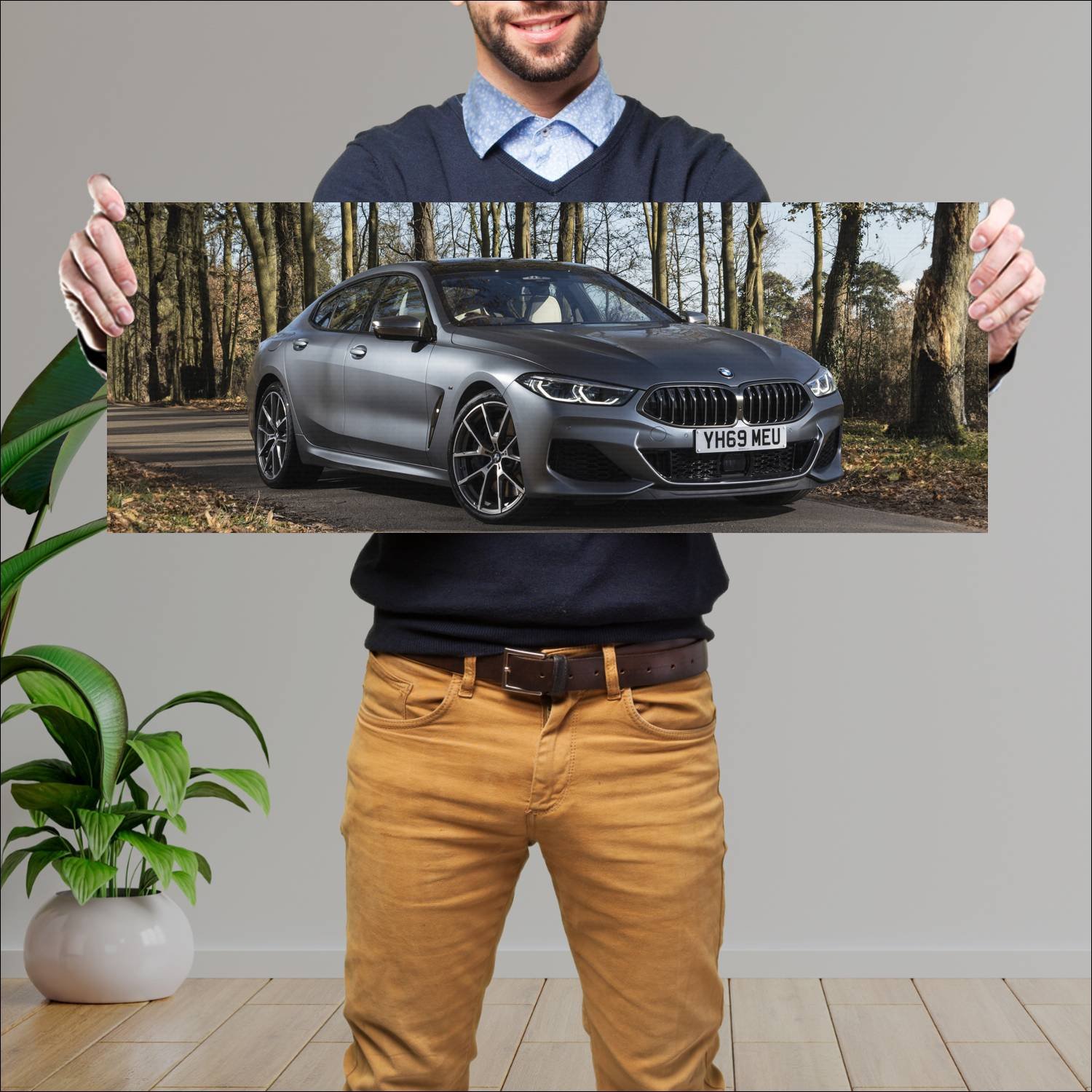 Cuadro grande 30x80cm 2019 bmw m850i gran coupe uk 808 Bmw