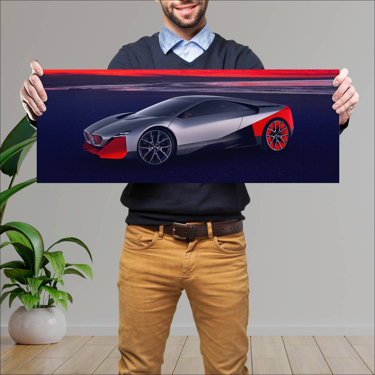 Cuadro grande 30x80cm 2019 bmw vision m next auto 809 Bmw