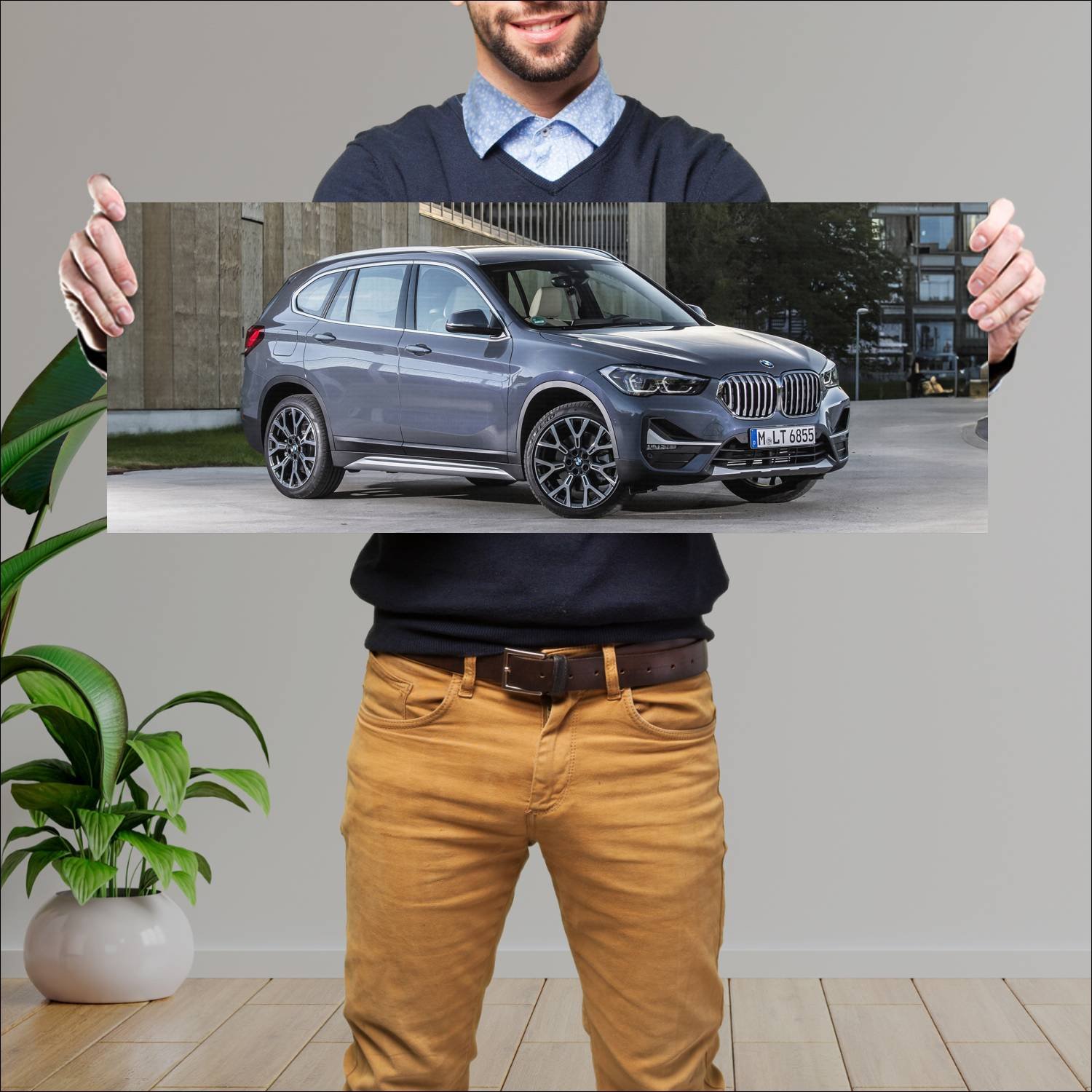Cuadro grande 30x80cm 2019 bmw x1 auto 810 Bmw