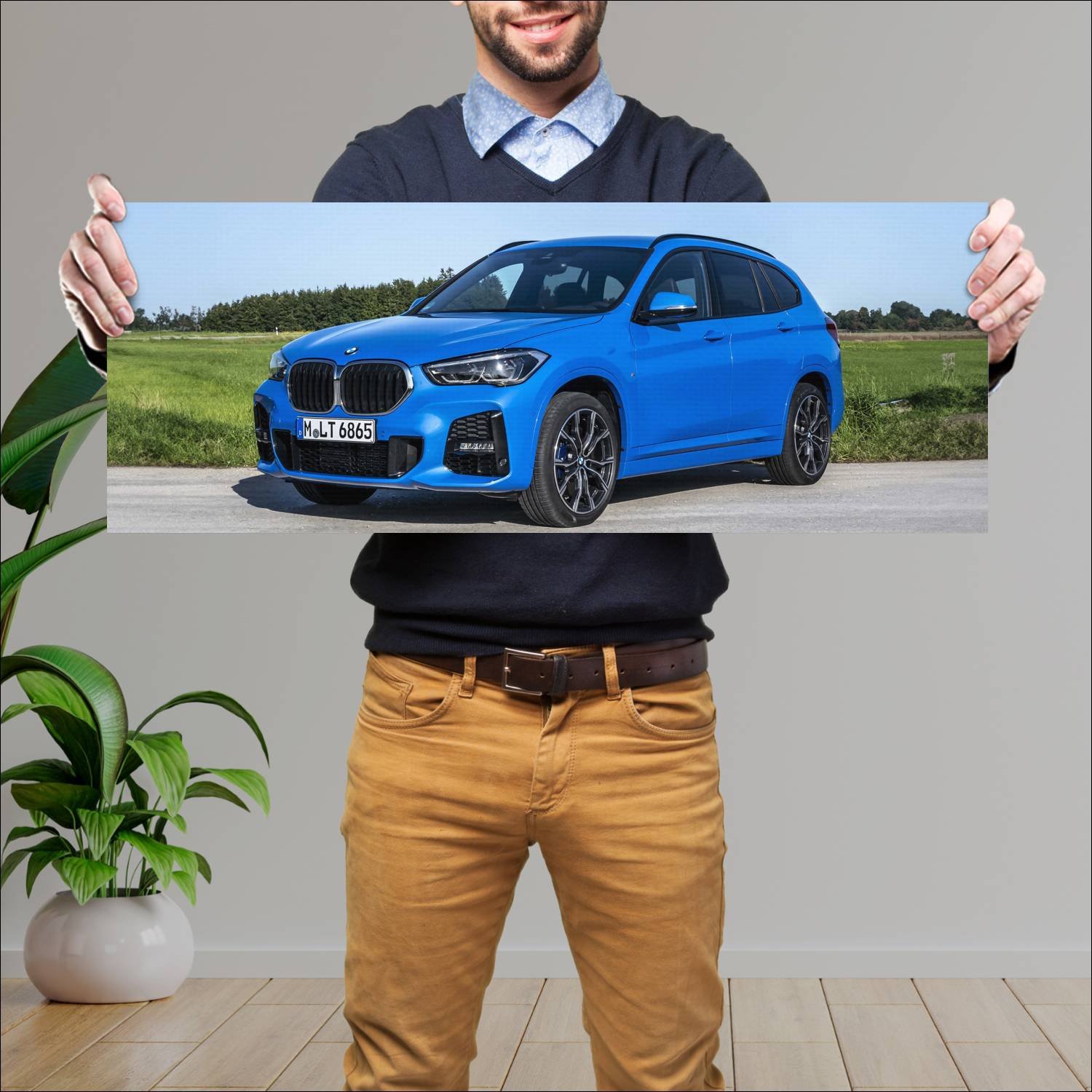 Cuadro grande 30x80cm 2019 bmw x1 m sport auto 812 Bmw