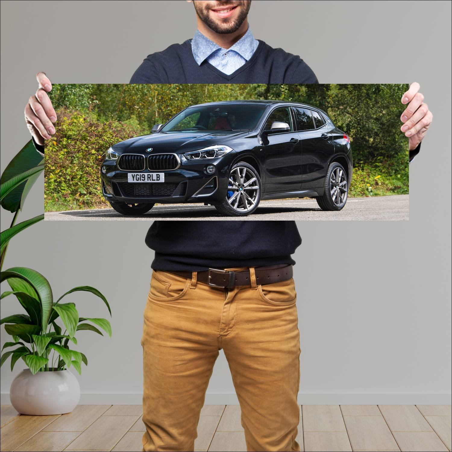 Cuadro grande 30x80cm 2019 bmw x2 m35i uk auto 815 Bmw