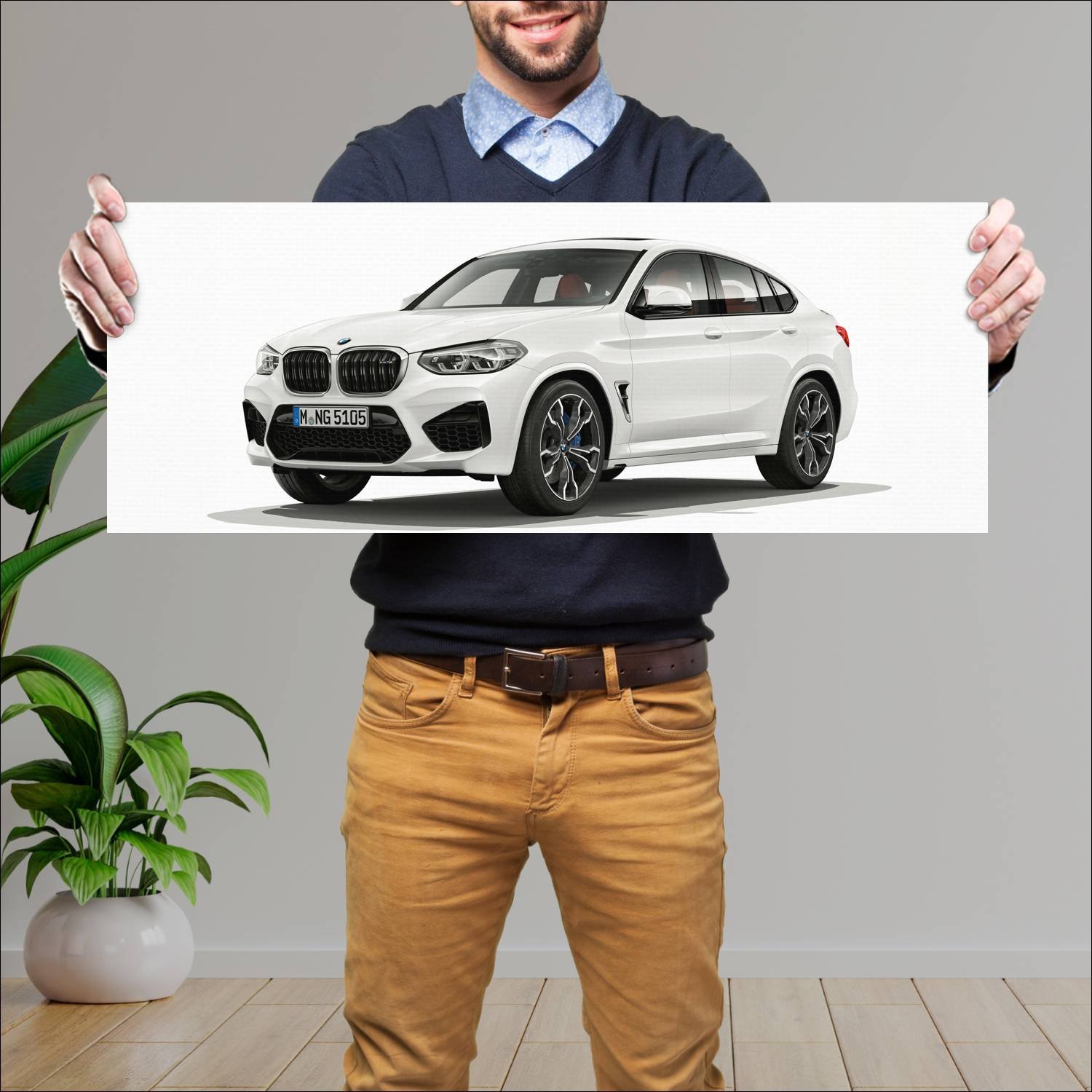 Cuadro grande 30x80cm 2019 bmw x4 m auto 818 Bmw