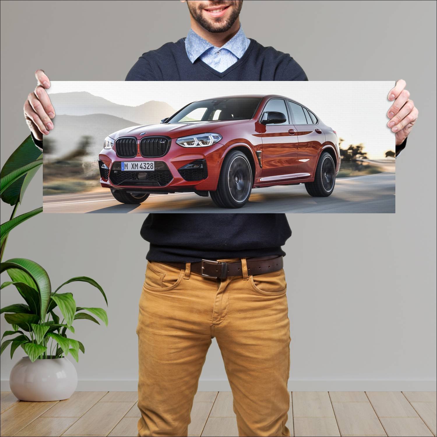 Cuadro grande 30x80cm 2019 bmw x4 m competition 88 819 Bmw