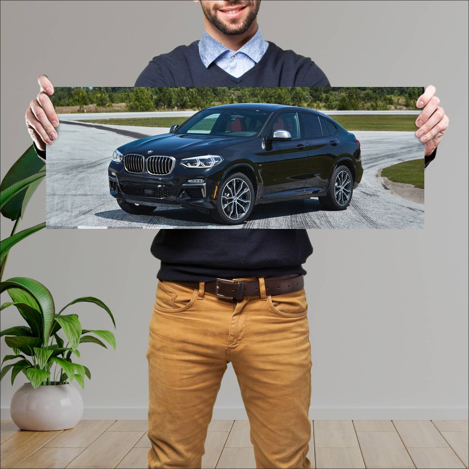 Cuadro grande 30x80cm 2019 bmw x4 m40i us auto 821 Bmw