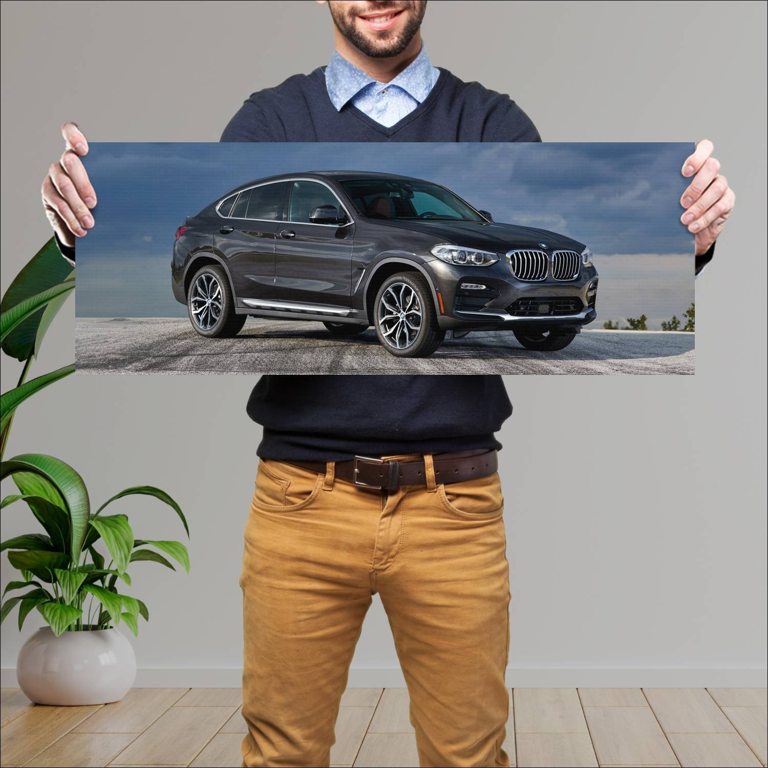 Cuadro grande 30x80cm 2019 bmw x4 us auto 822 Bmw