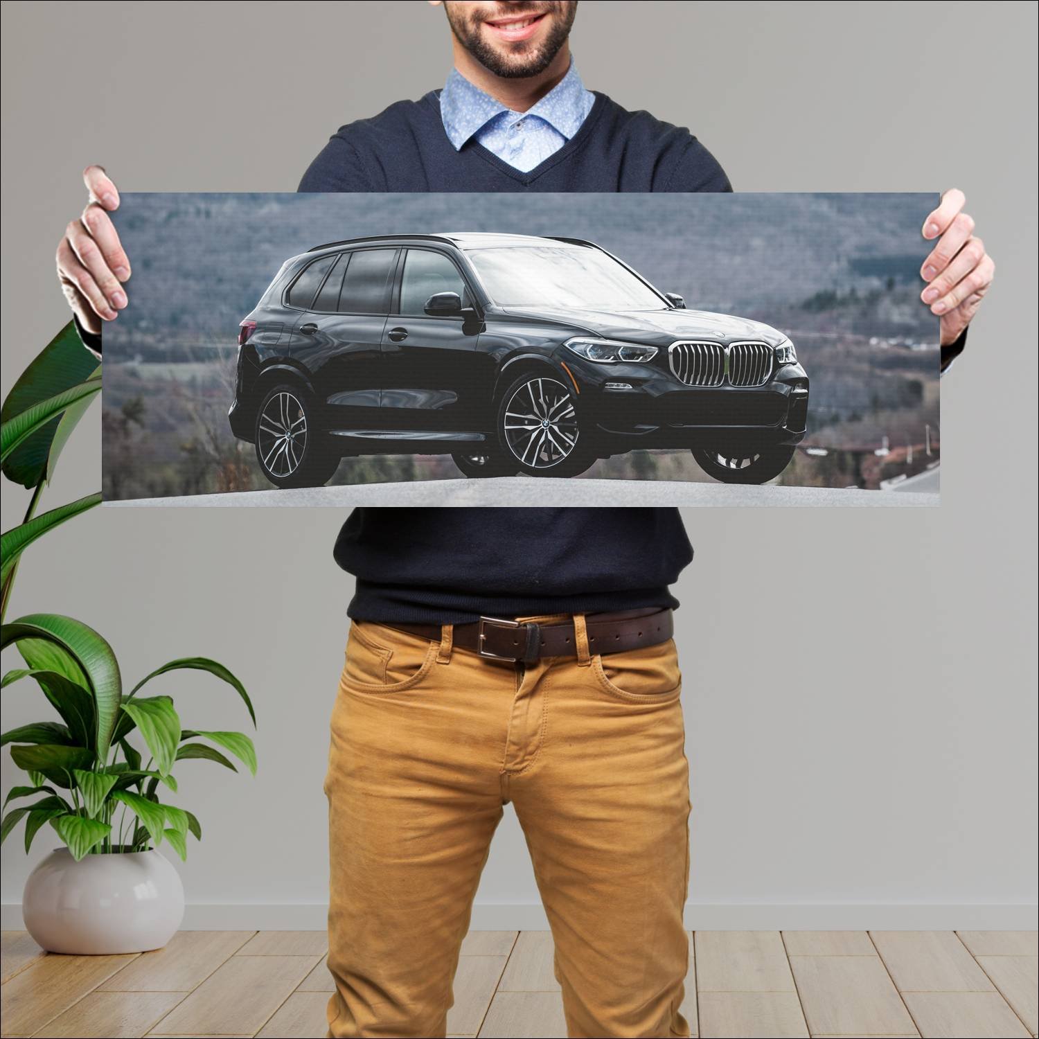 Cuadro grande 30x80cm 2019 bmw x5 m sport us auto 823 Bmw