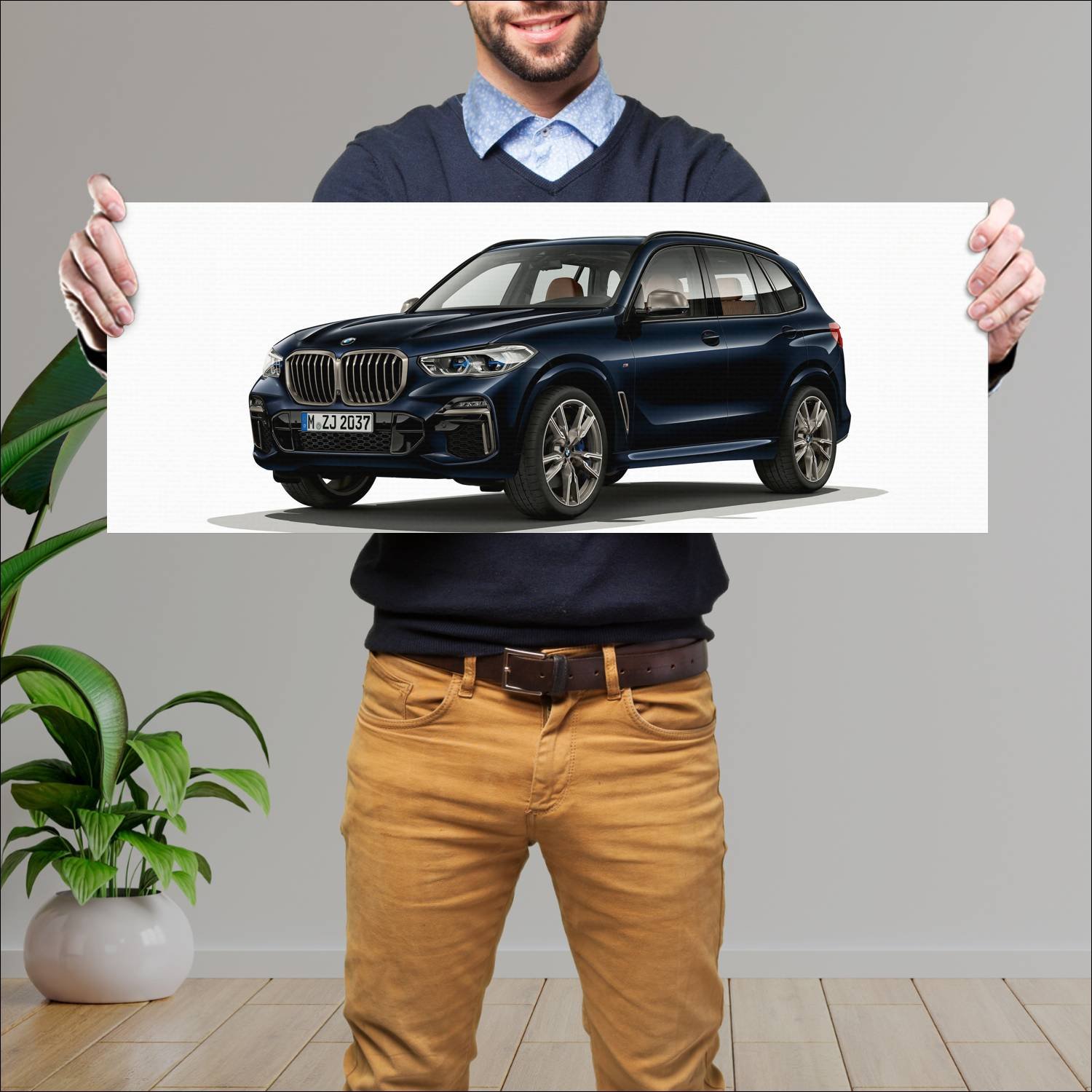 Cuadro grande 30x80cm 2019 bmw x5 m50i auto 824 Bmw