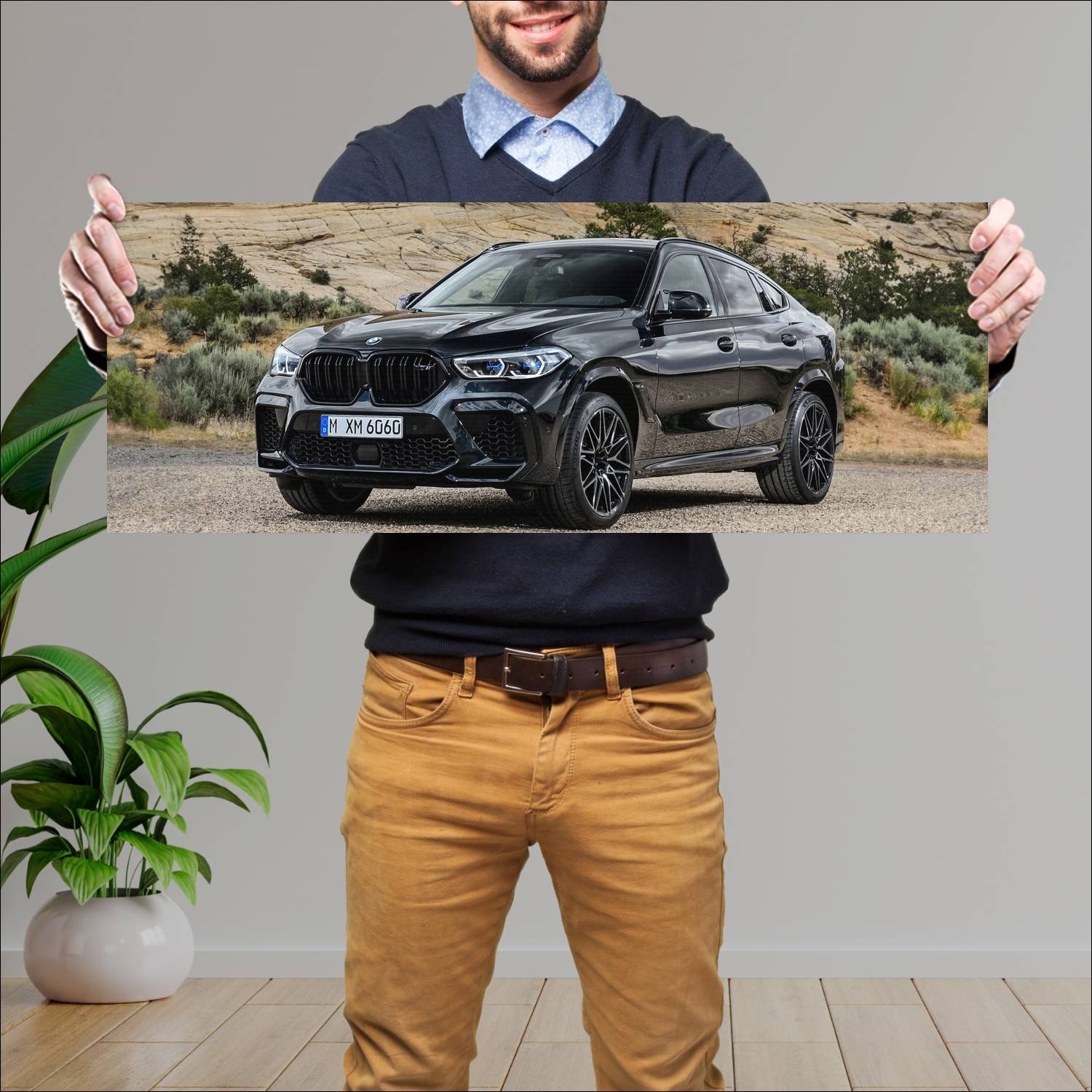 Cuadro grande 30x80cm 2019 bmw x6 m competition 95 828 Bmw