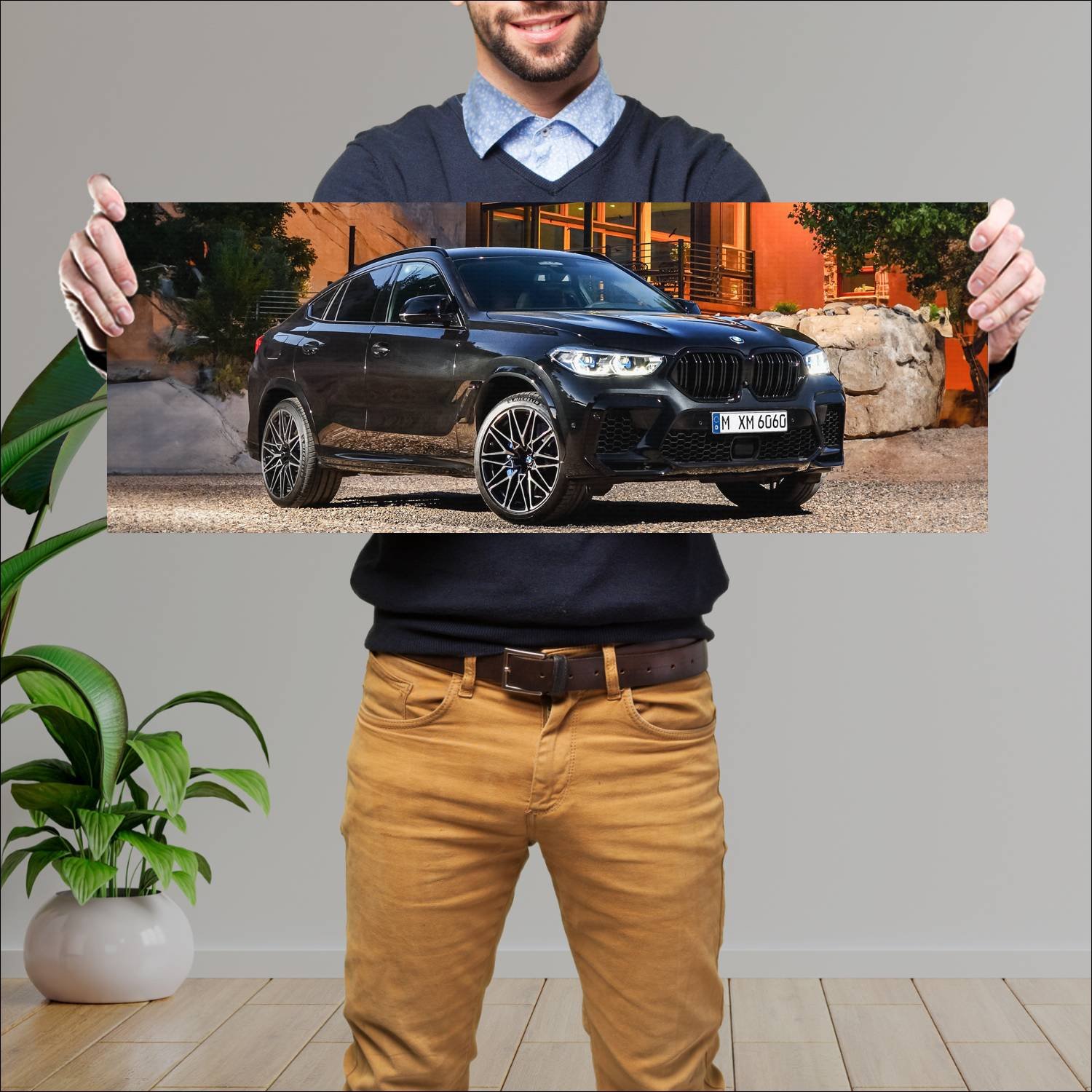 Cuadro grande 30x80cm 2019 bmw x6 m competition 95 829 Bmw