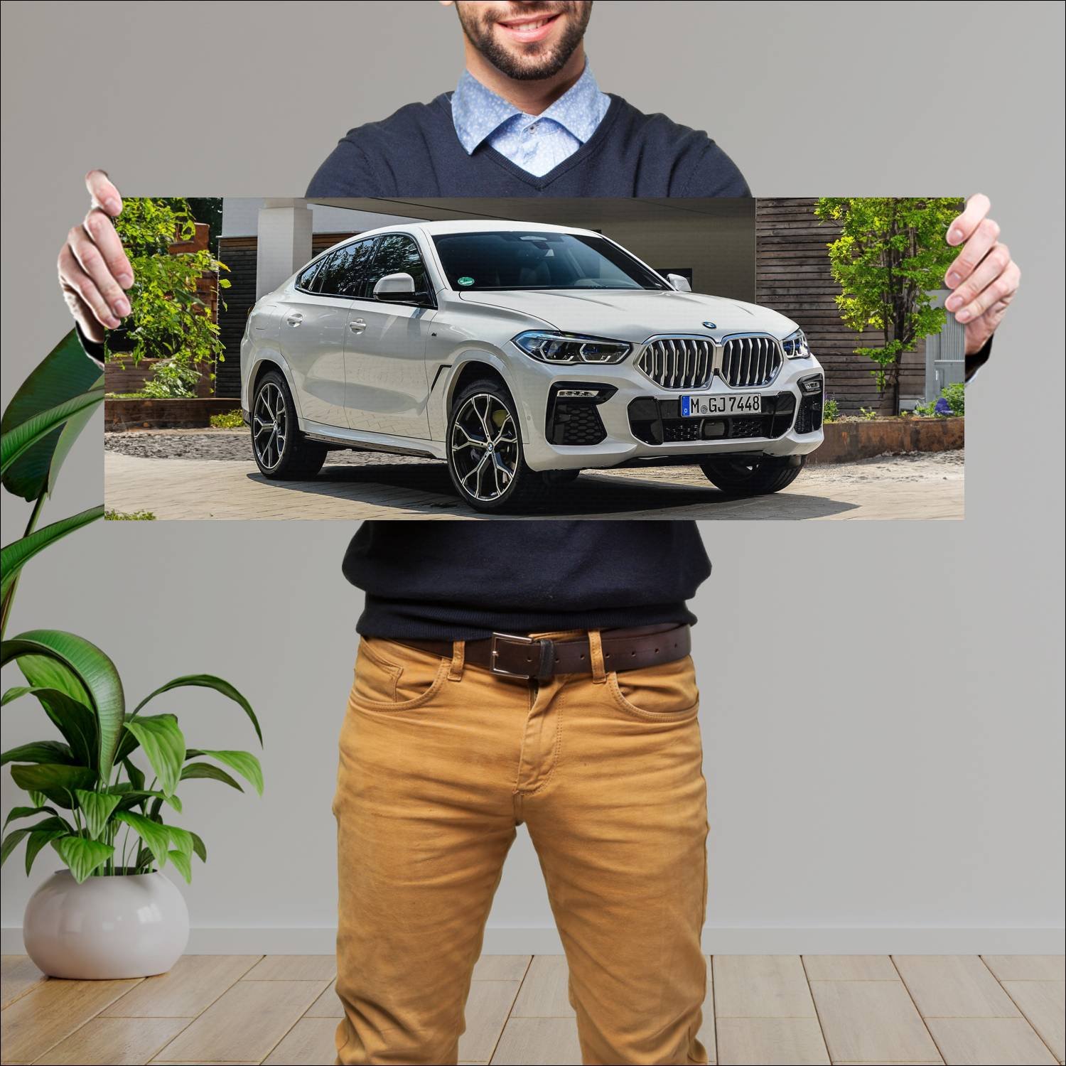 Cuadro grande 30x80cm 2019 bmw x6 m sport auto 830 Bmw