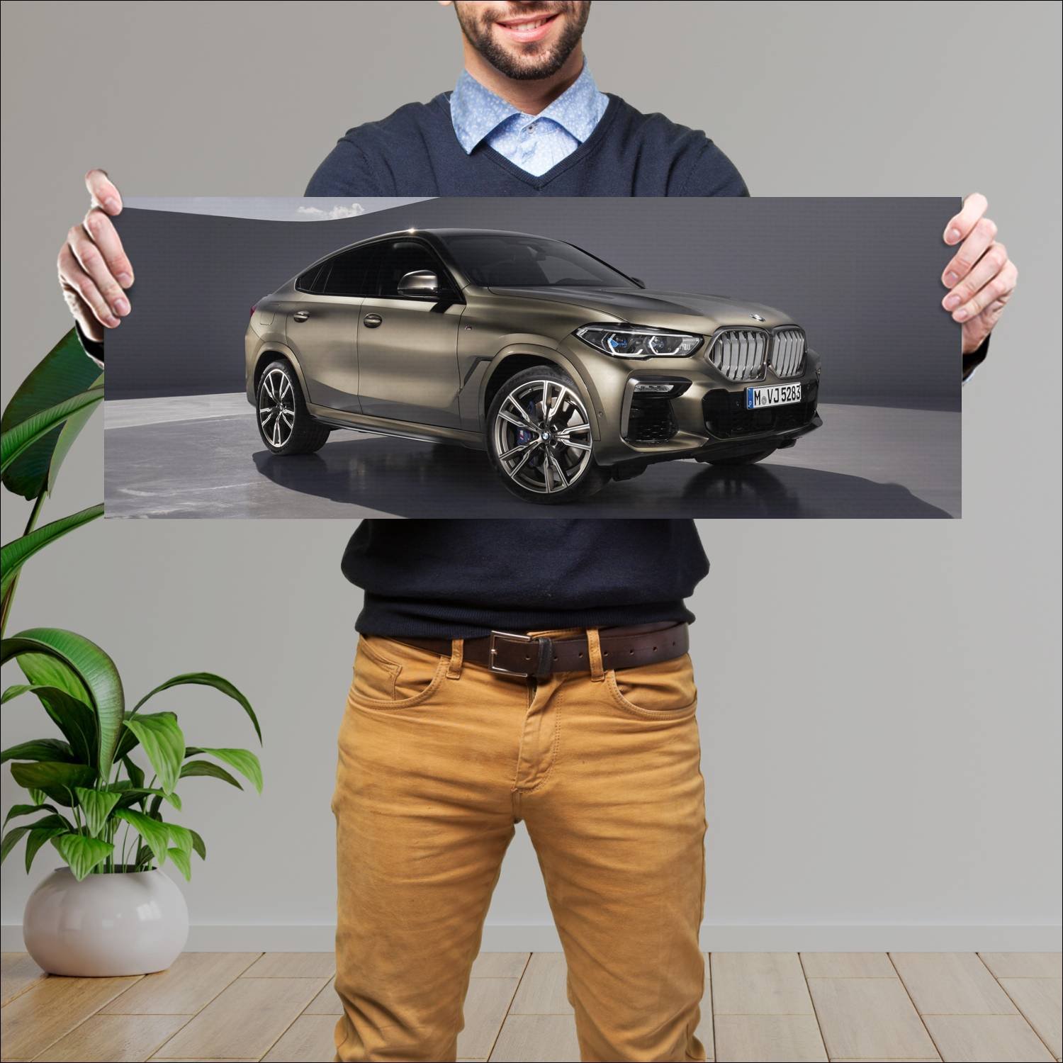 Cuadro grande 30x80cm 2019 bmw x6 m50i auto 833 Bmw