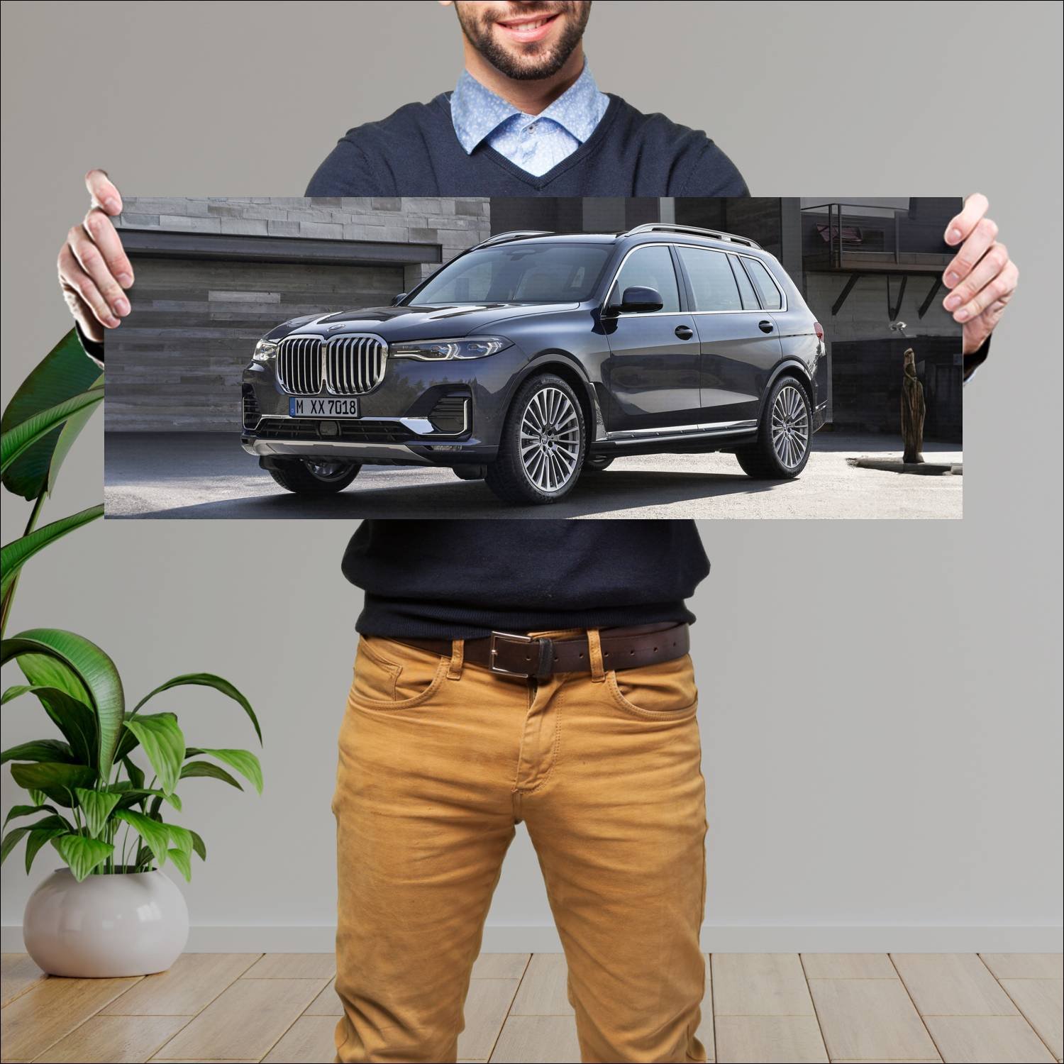 Cuadro grande 30x80cm 2019 bmw x7 auto 837 Bmw