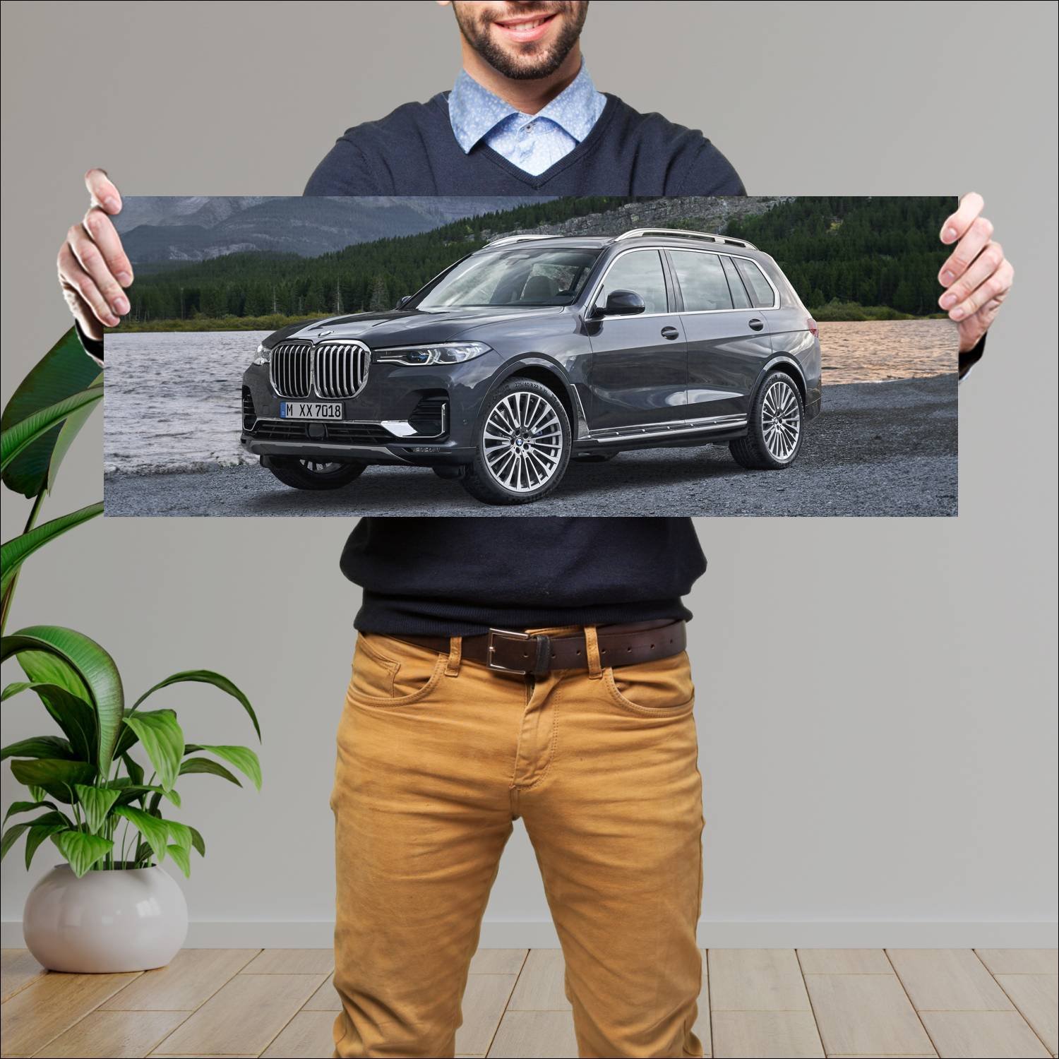Cuadro grande 30x80cm 2019 bmw x7 auto 838 Bmw