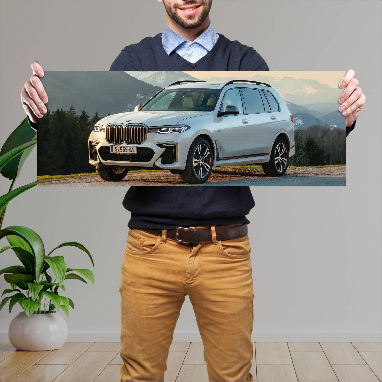 Cuadro grande 30x80cm 2019 bmw x7 m50d auto 839 Bmw
