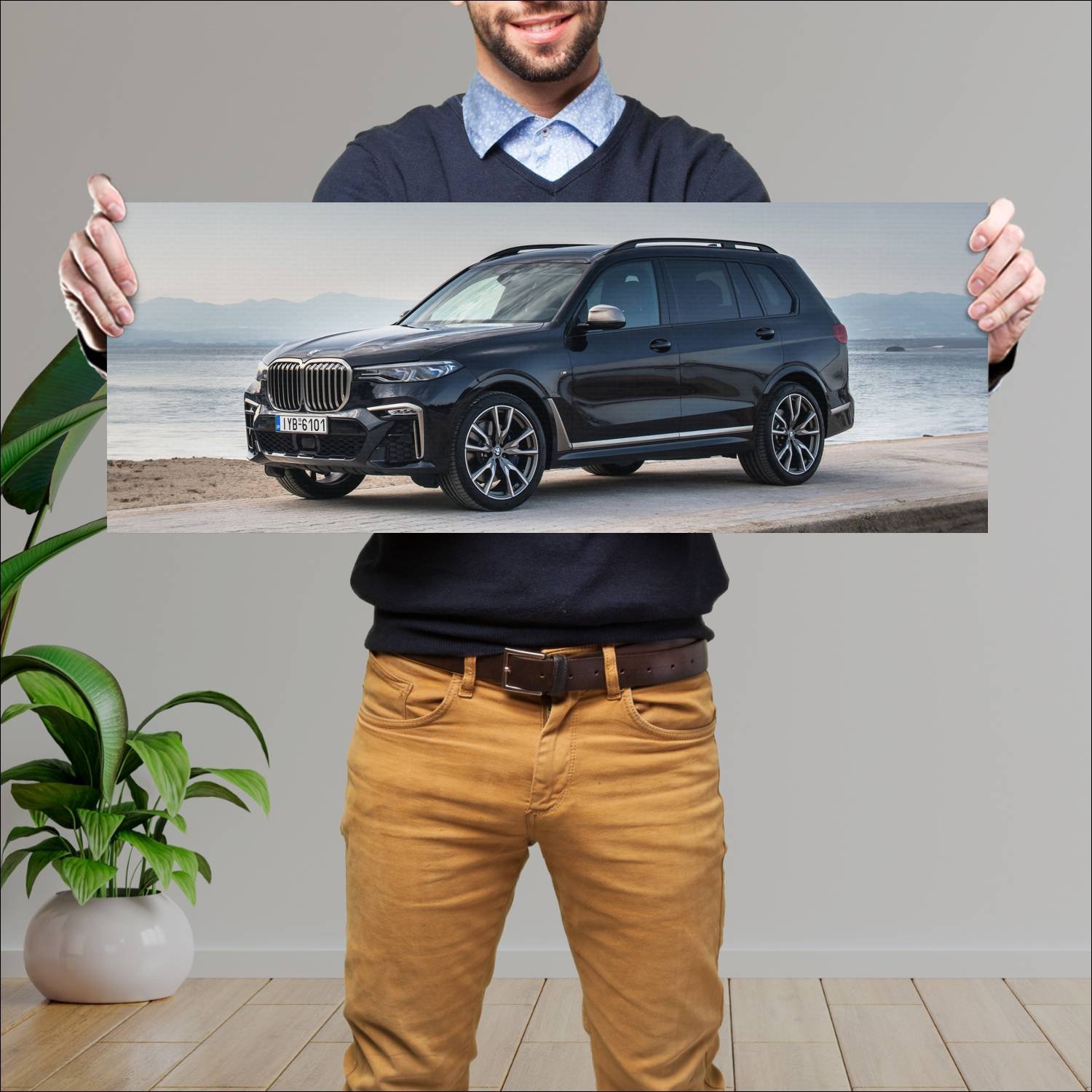 Cuadro grande 30x80cm 2019 bmw x7 m50d auto 840 Bmw