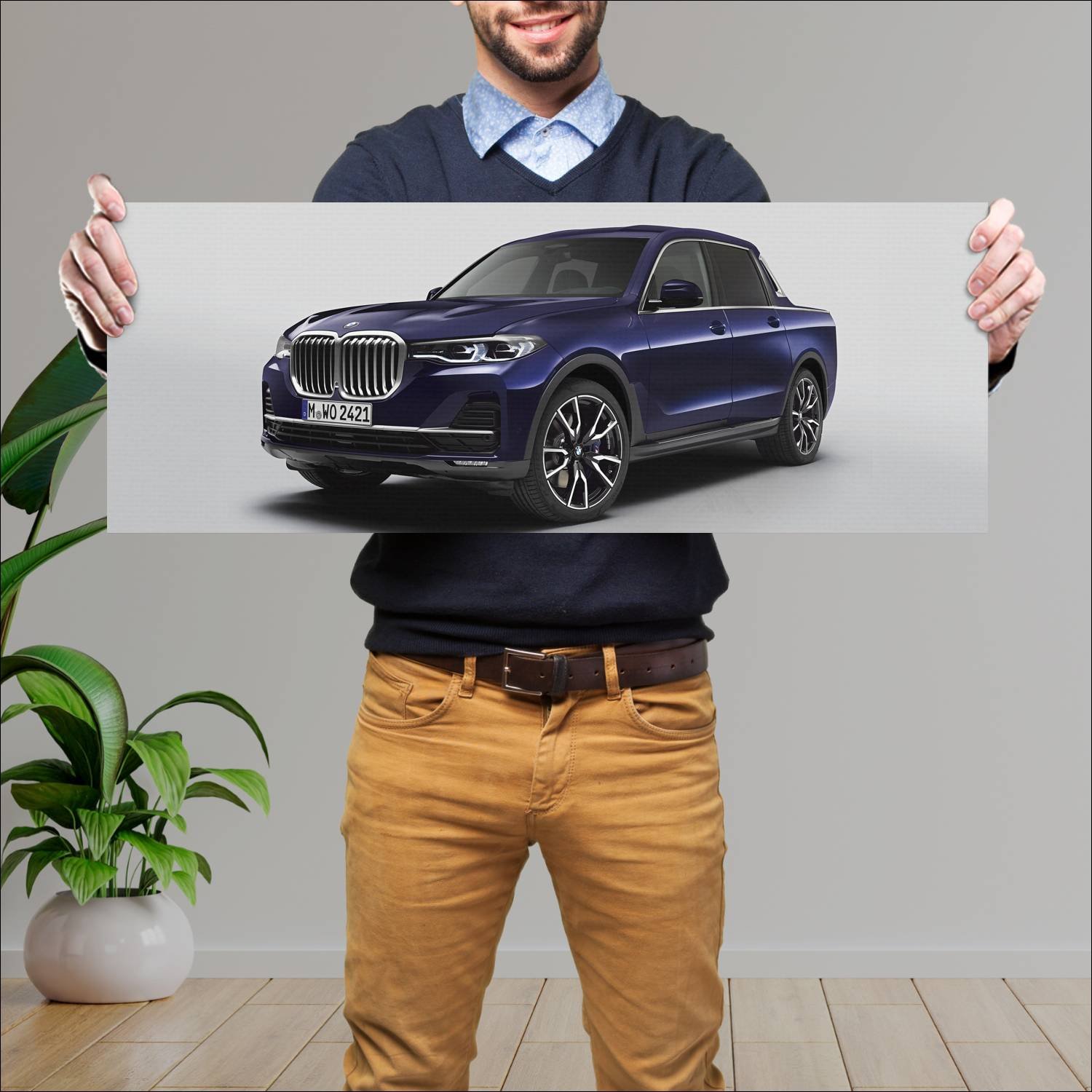 Cuadro grande 30x80cm 2019 bmw x7 pick up concept 843 Bmw