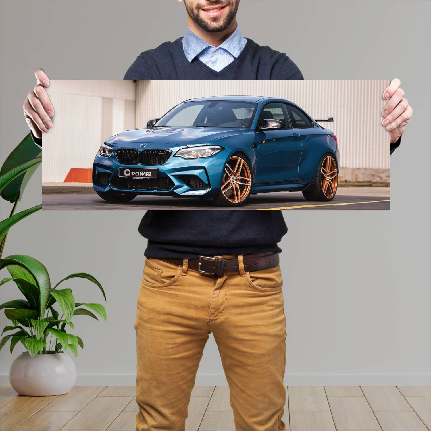 Cuadro grande 30x80cm 2019 g power g2m auto 856 Bmw
