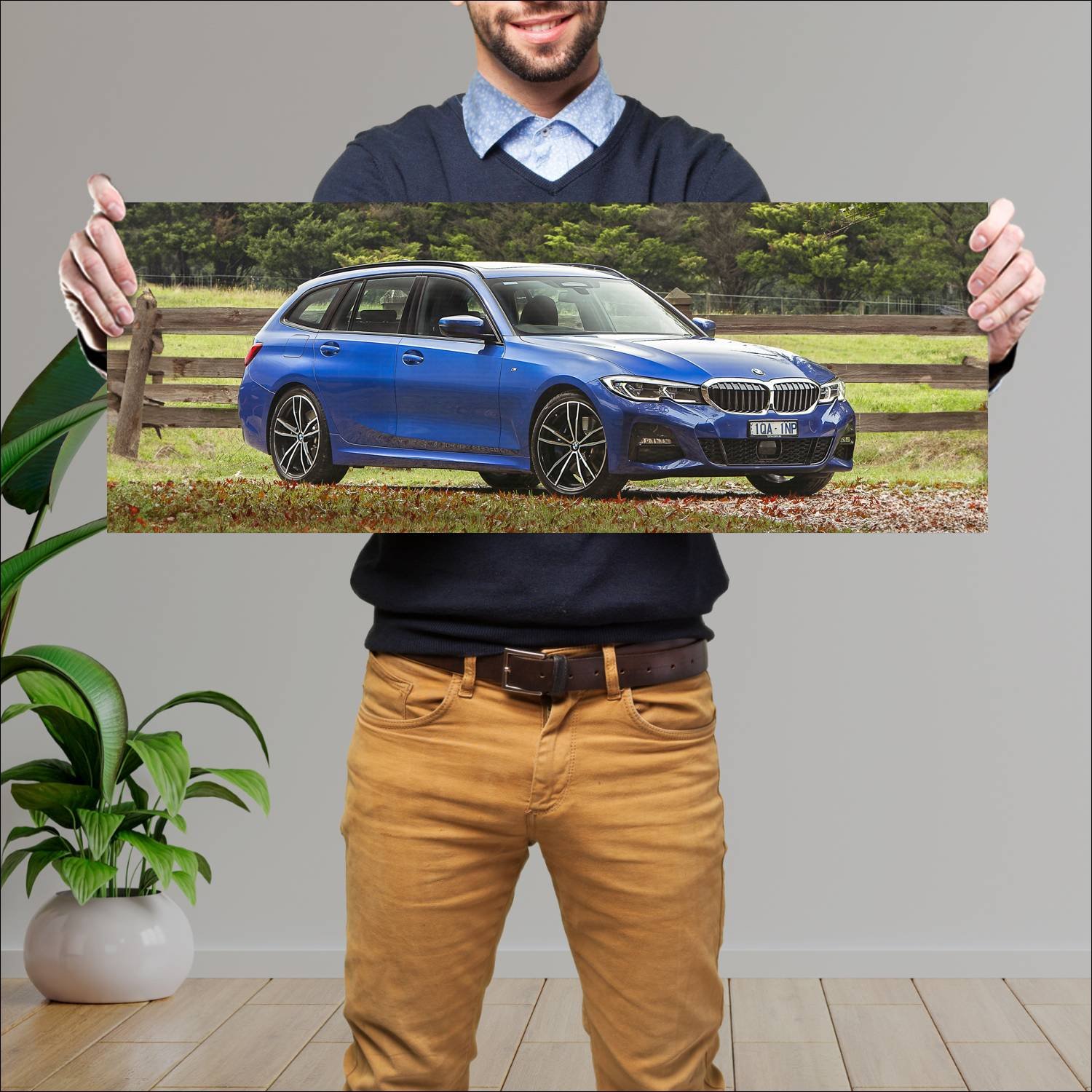 Cuadro grande 30x80cm 2020 bmw 3 series touring m 884 Bmw