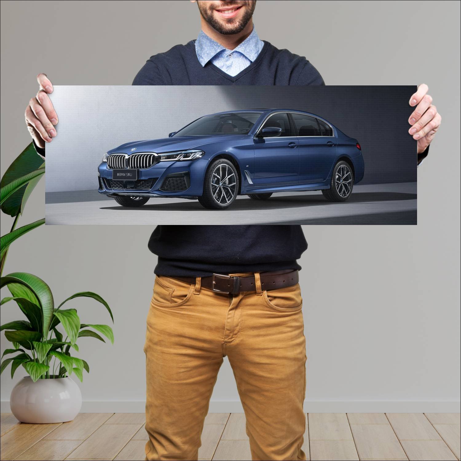 Cuadro grande 30x80cm 2020 bmw 5 series m sport lw 897 Bmw