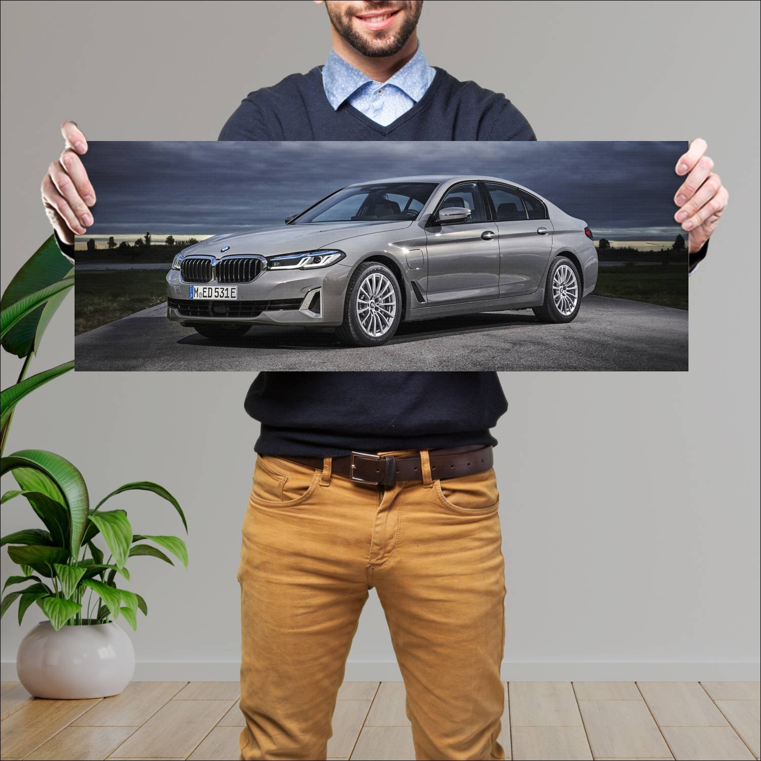 Cuadro grande 30x80cm 2020 bmw 5 series plug in hy 898 Bmw