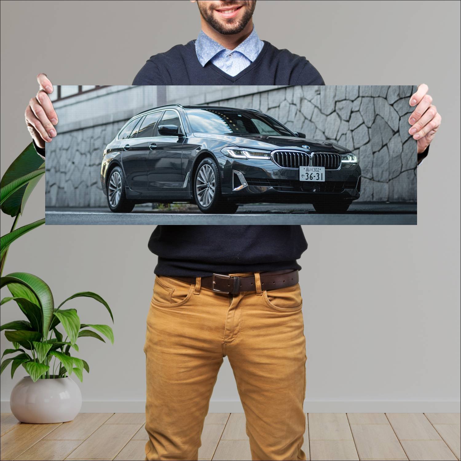 Cuadro grande 30x80cm 2020 bmw 5 series touring jp 903 Bmw