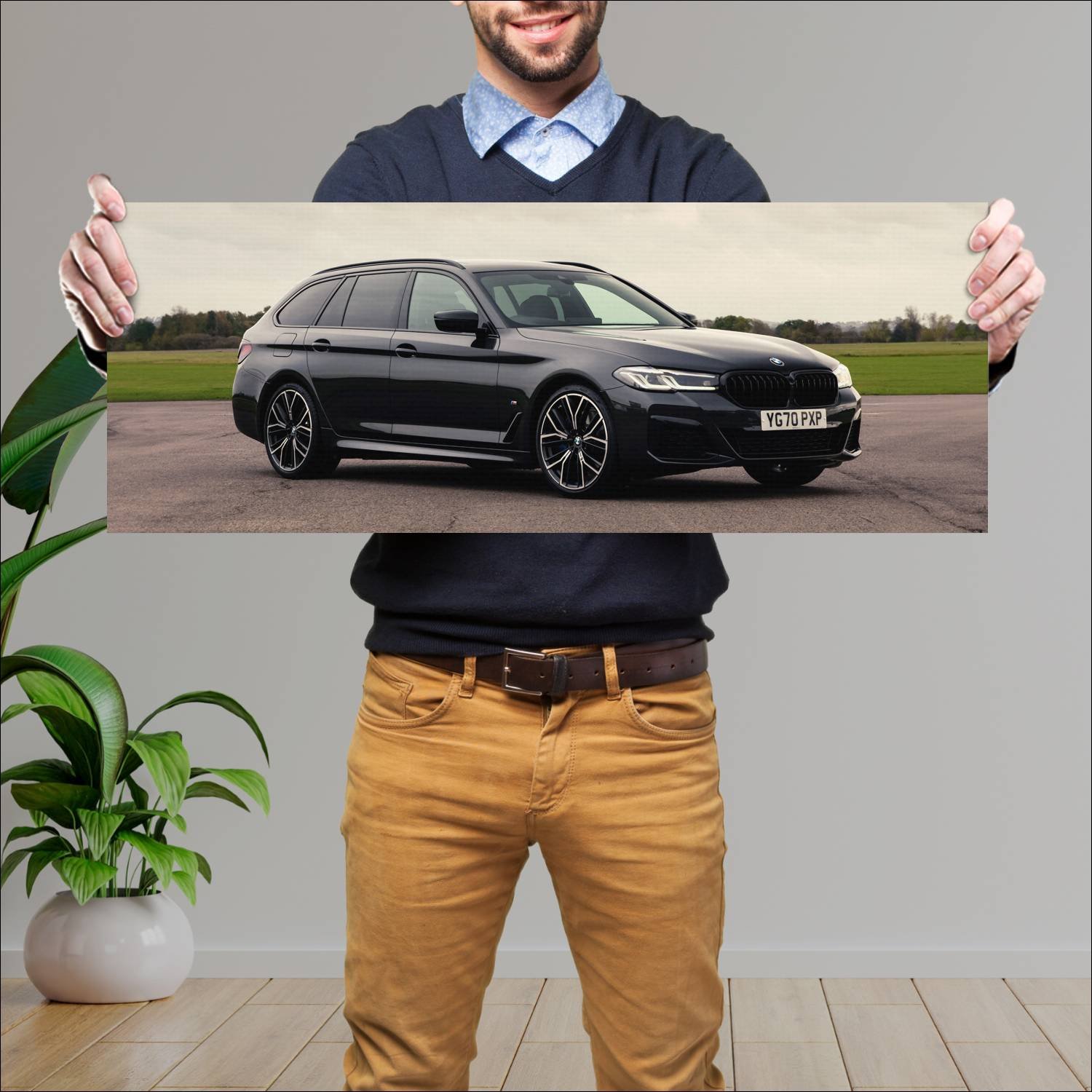 Cuadro grande 30x80cm 2020 bmw 5 series touring m 904 Bmw