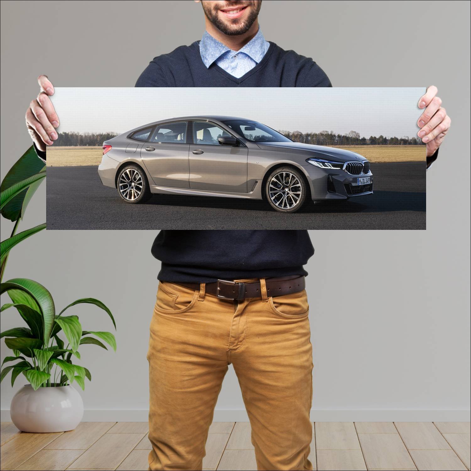 Cuadro grande 30x80cm 2020 bmw 6 series gran turis 907 Bmw