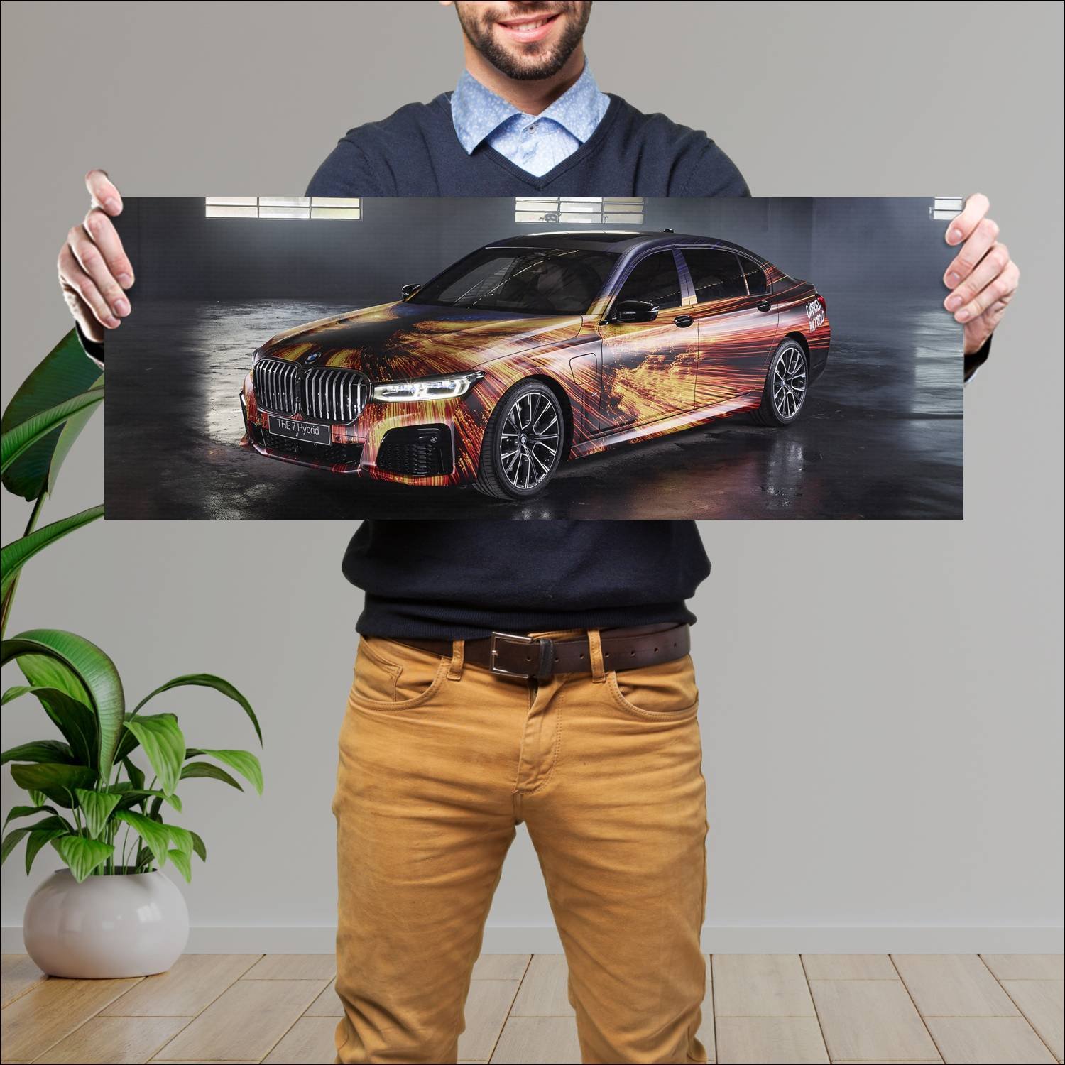 Cuadro grande 30x80cm 2020 bmw 7 series art car by 909 Bmw