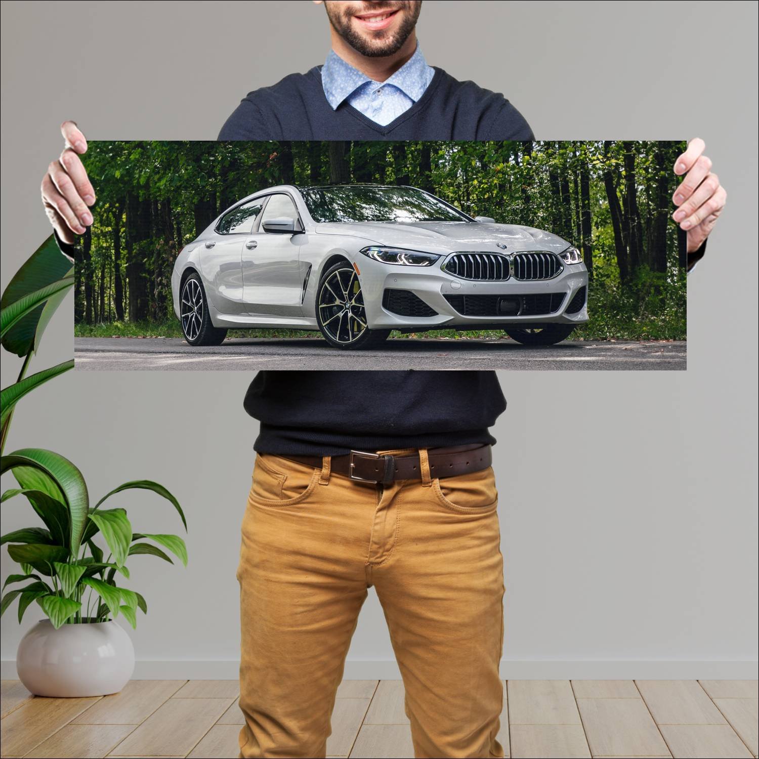 Cuadro grande 30x80cm 2020 bmw 8 series gran coupe 913 Bmw