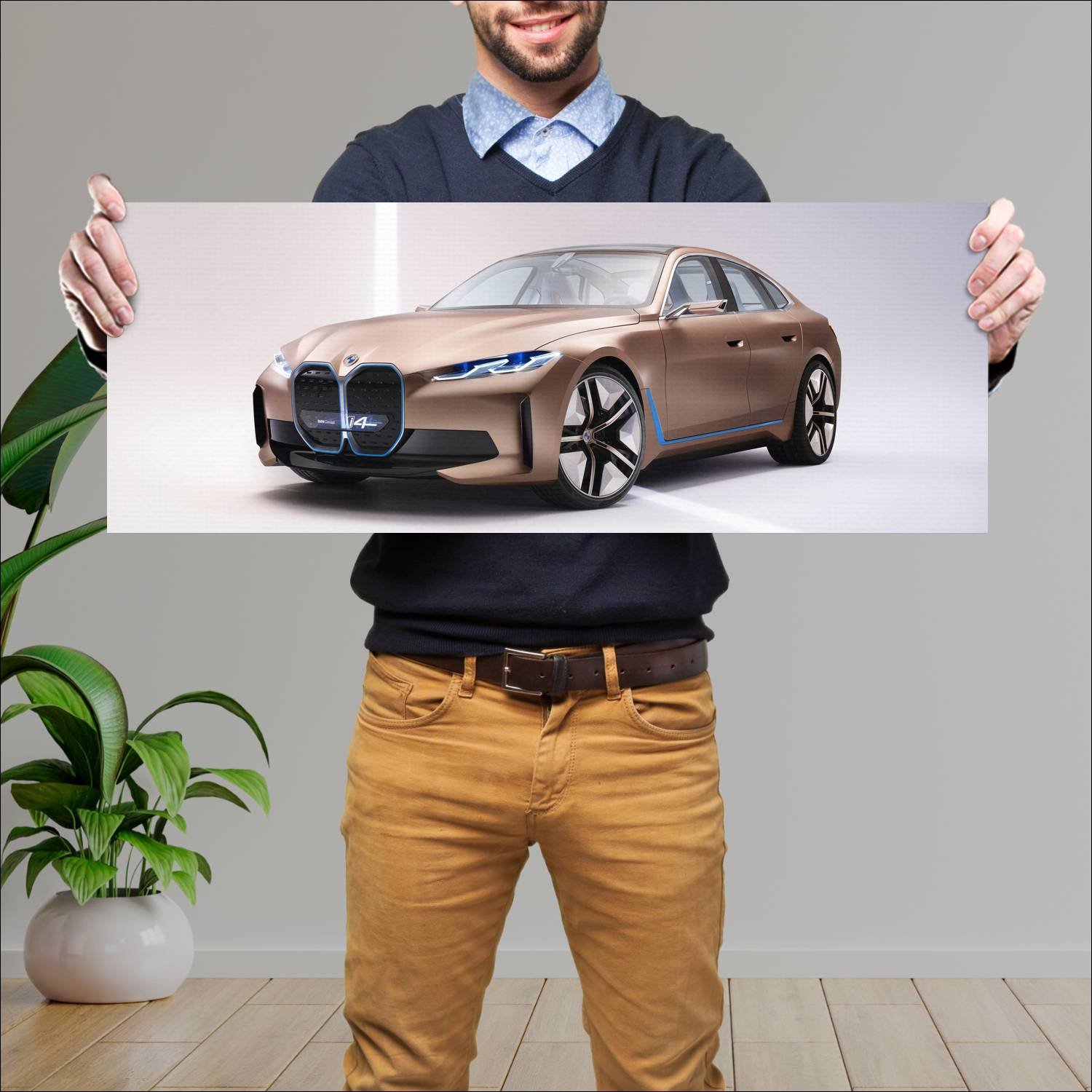 Cuadro grande 30x80cm 2020 bmw concept i4 auto 914 Bmw
