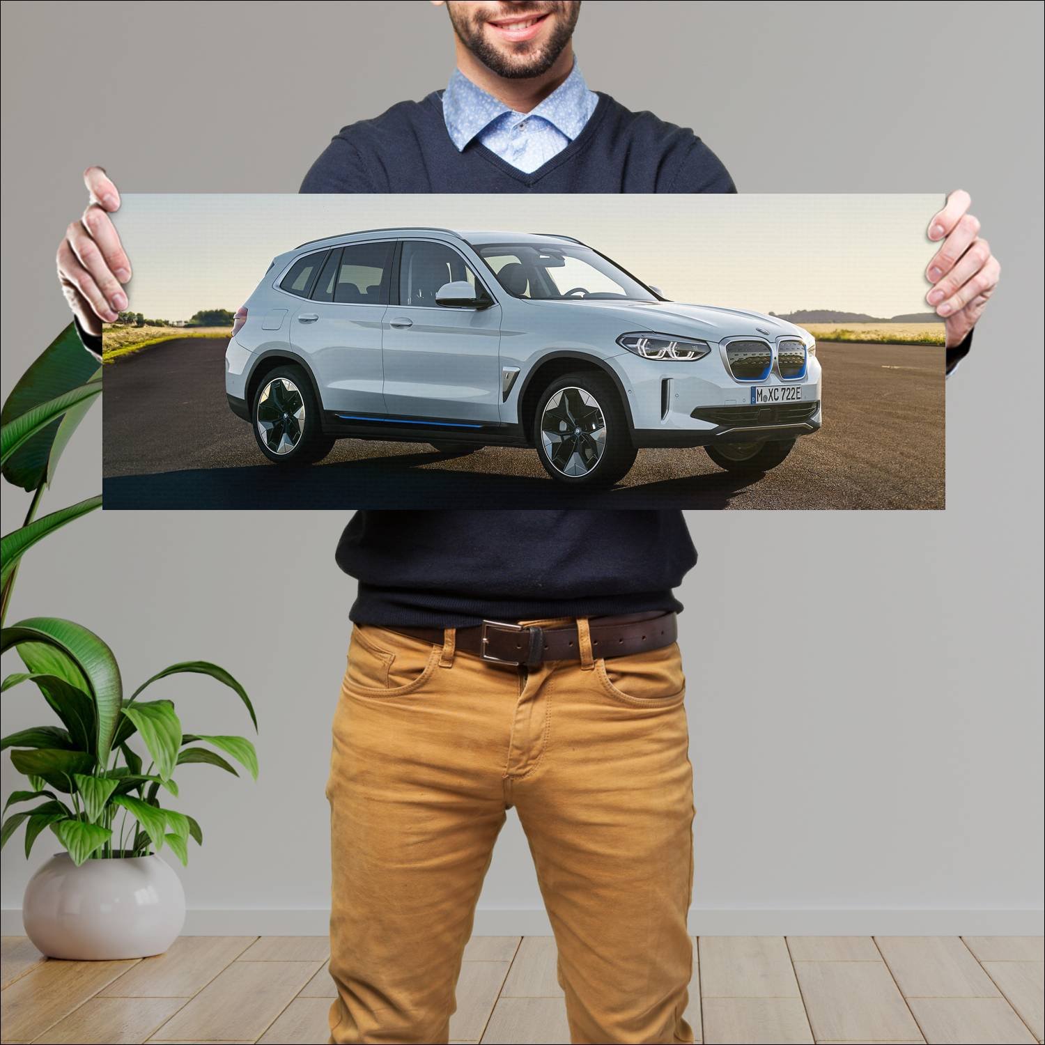 Cuadro grande 30x80cm 2020 bmw ix3 lwb auto 916 Bmw