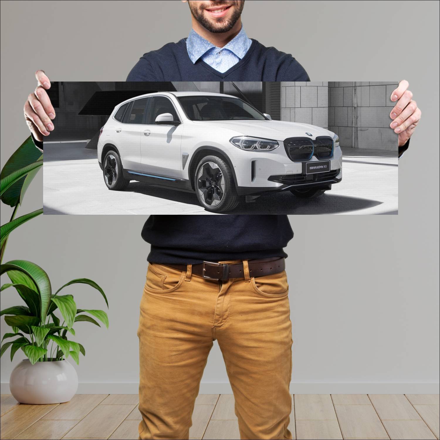 Cuadro grande 30x80cm 2020 bmw ix3 lwb cn auto 917 Bmw