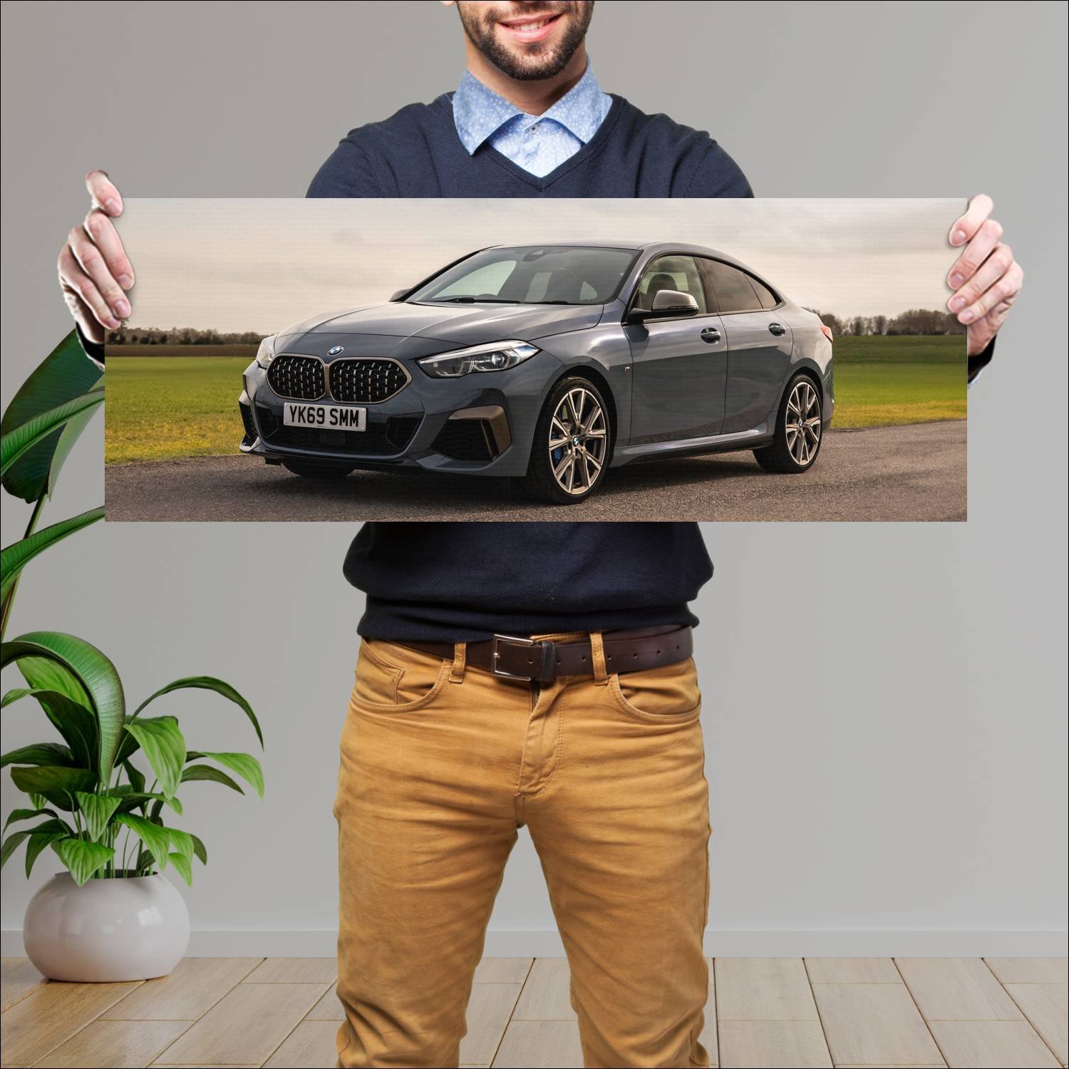 Cuadro grande 30x80cm 2020 bmw m235i gran coupe uk 927 Bmw