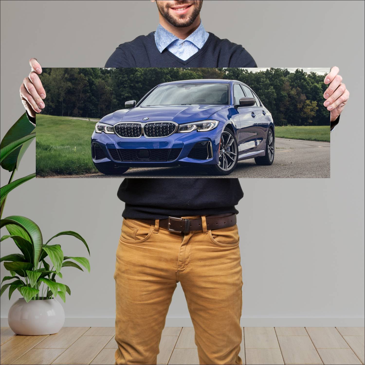 Cuadro grande 30x80cm 2020 bmw m340i us auto 934 Bmw