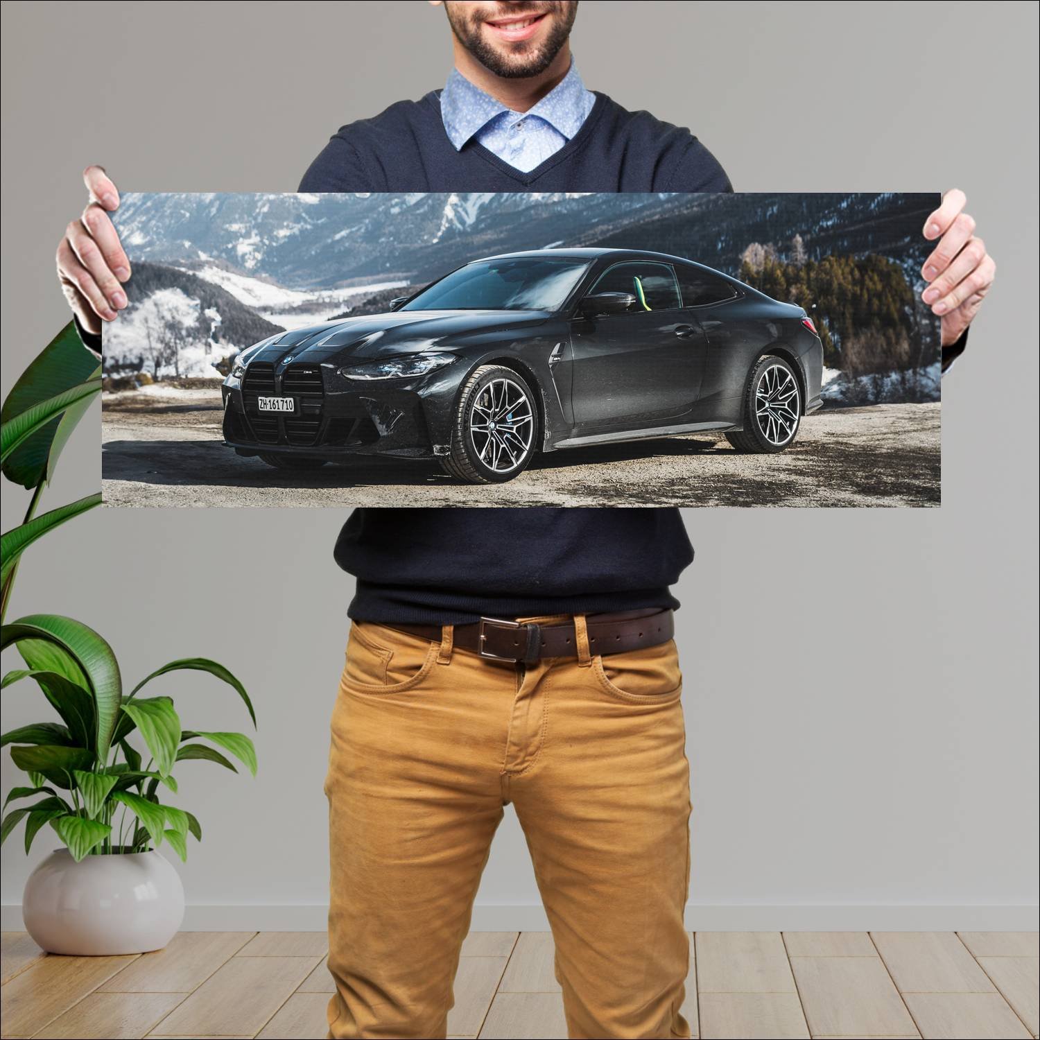 Cuadro grande 30x80cm 2020 bmw m4 coupe auto 935 Bmw