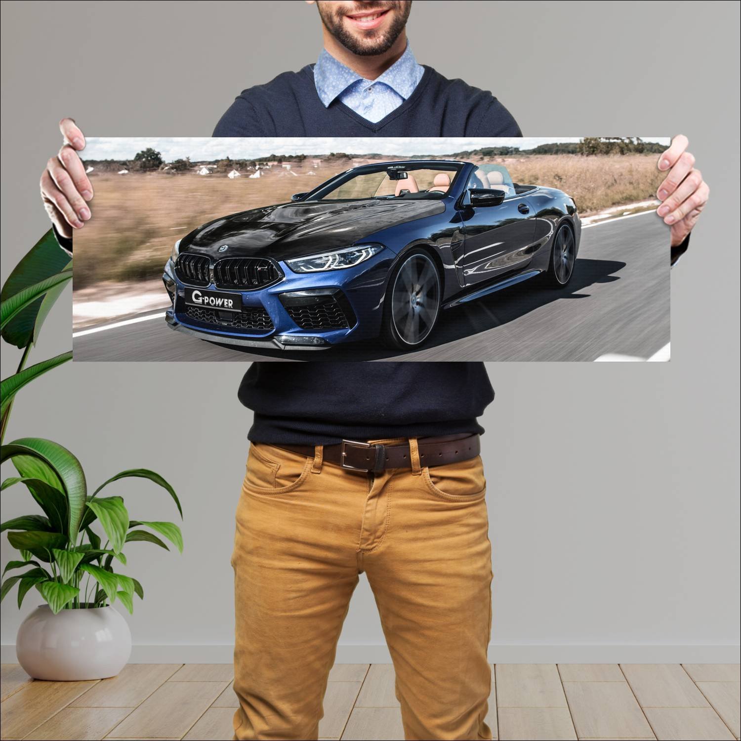 Cuadro grande 30x80cm 2020 bmw m8 convertible comp 952 Bmw