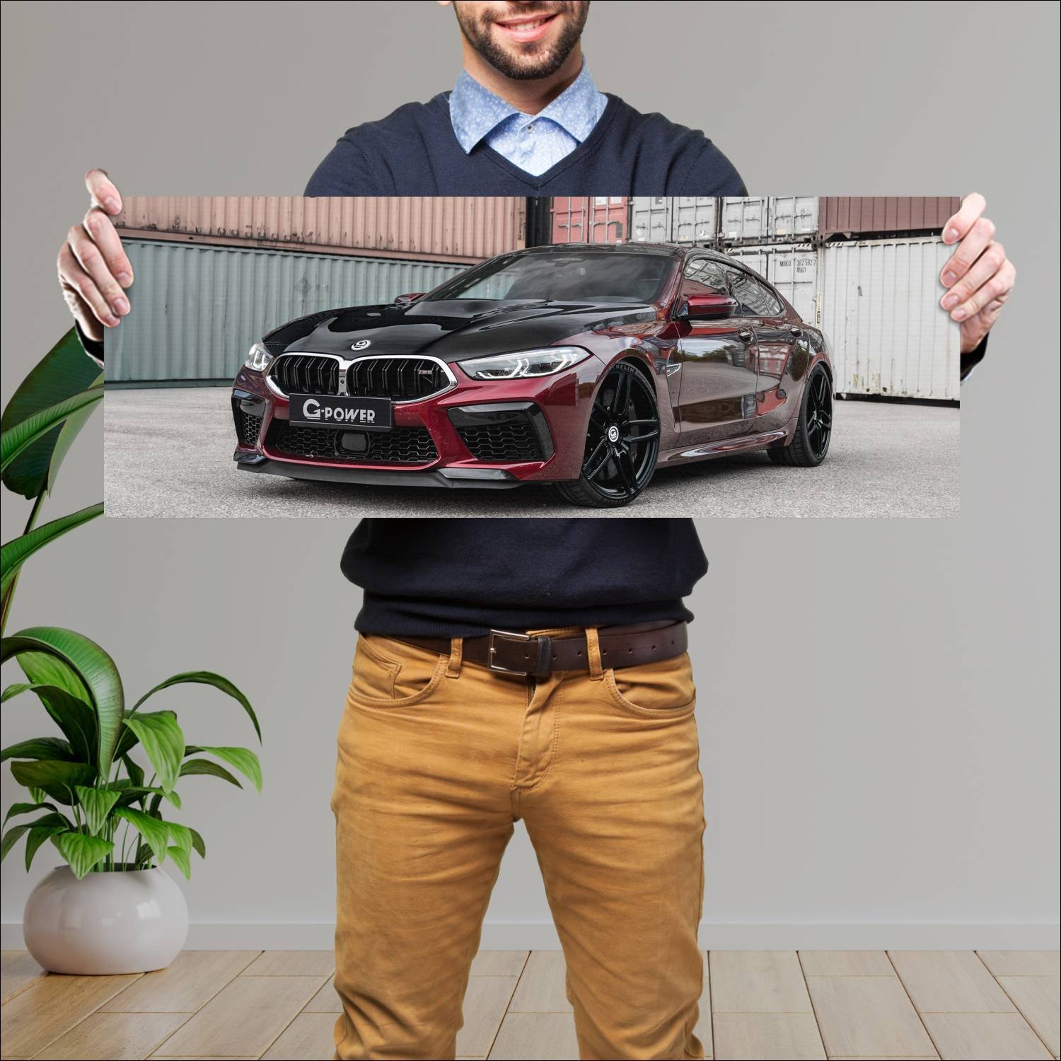 Cuadro grande 30x80cm 2020 bmw m8 gran coupe compe 959 Bmw