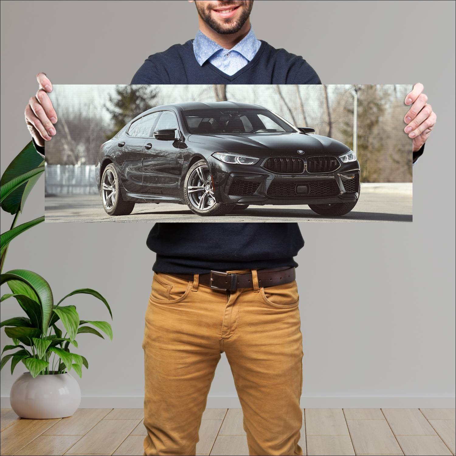 Cuadro grande 30x80cm 2020 bmw m8 gran coupe compe 961 Bmw