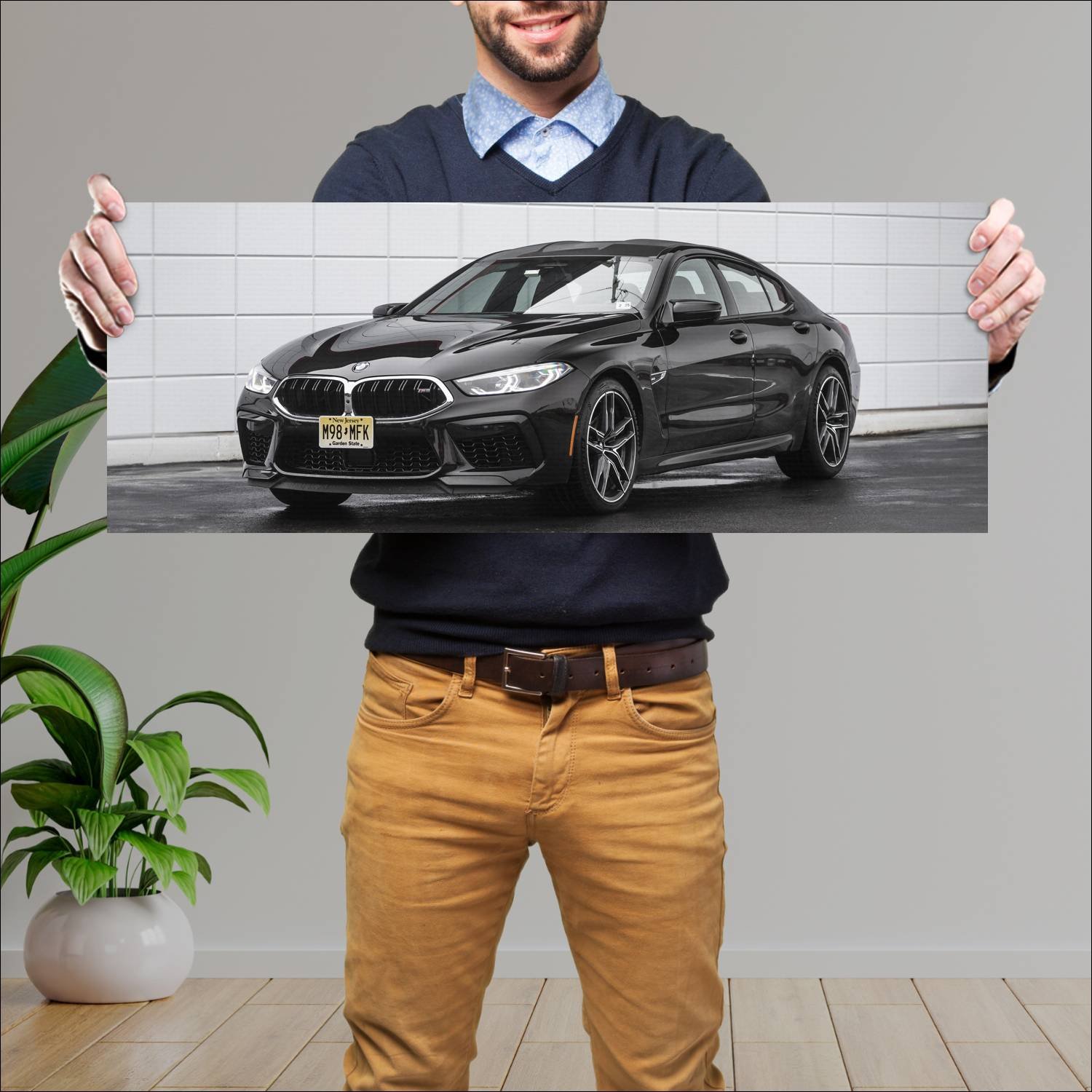 Cuadro grande 30x80cm 2020 bmw m8 gran coupe us 10 962 Bmw