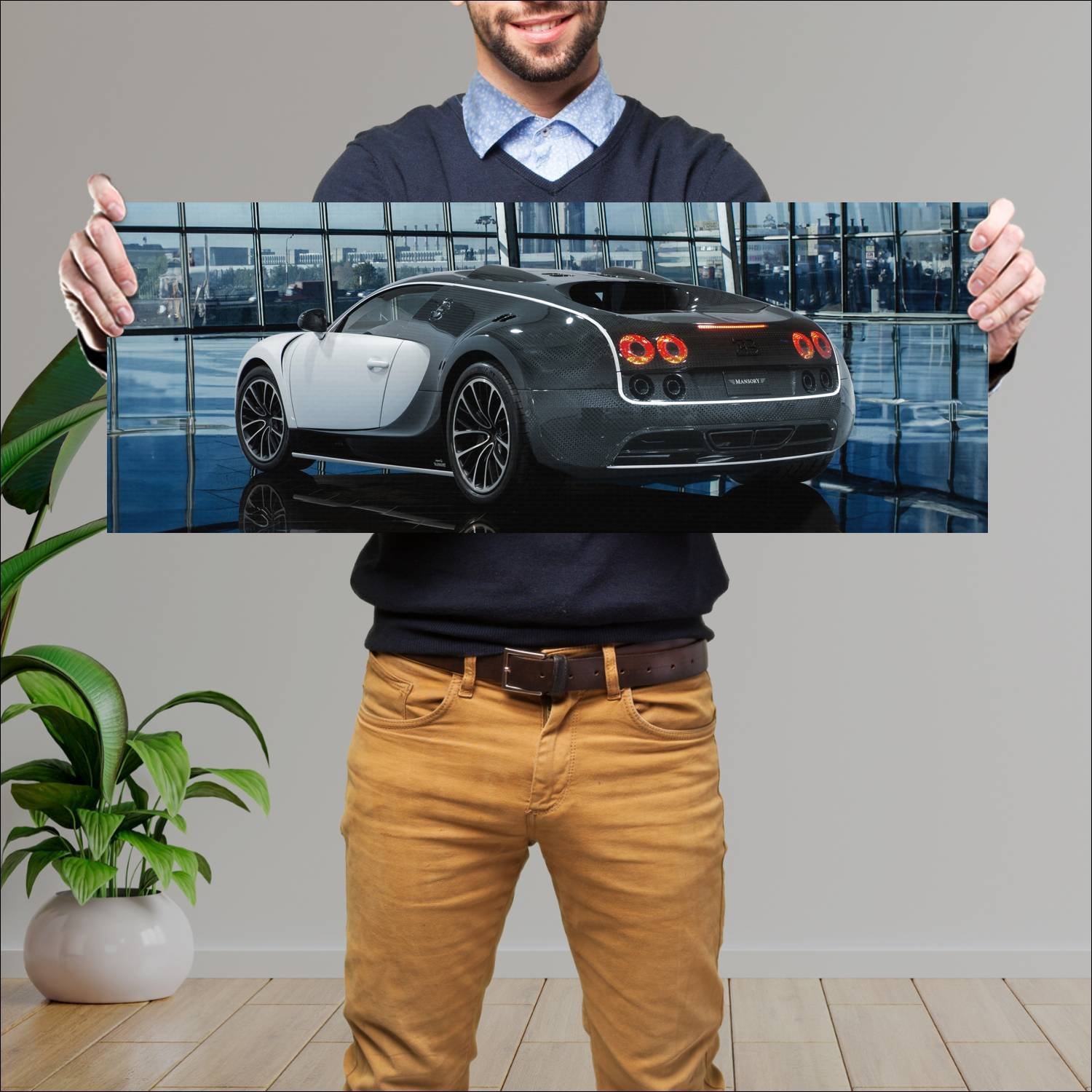 Cuadro grande 30x80cm 2014 mansory vivere auto 87 Bugatti