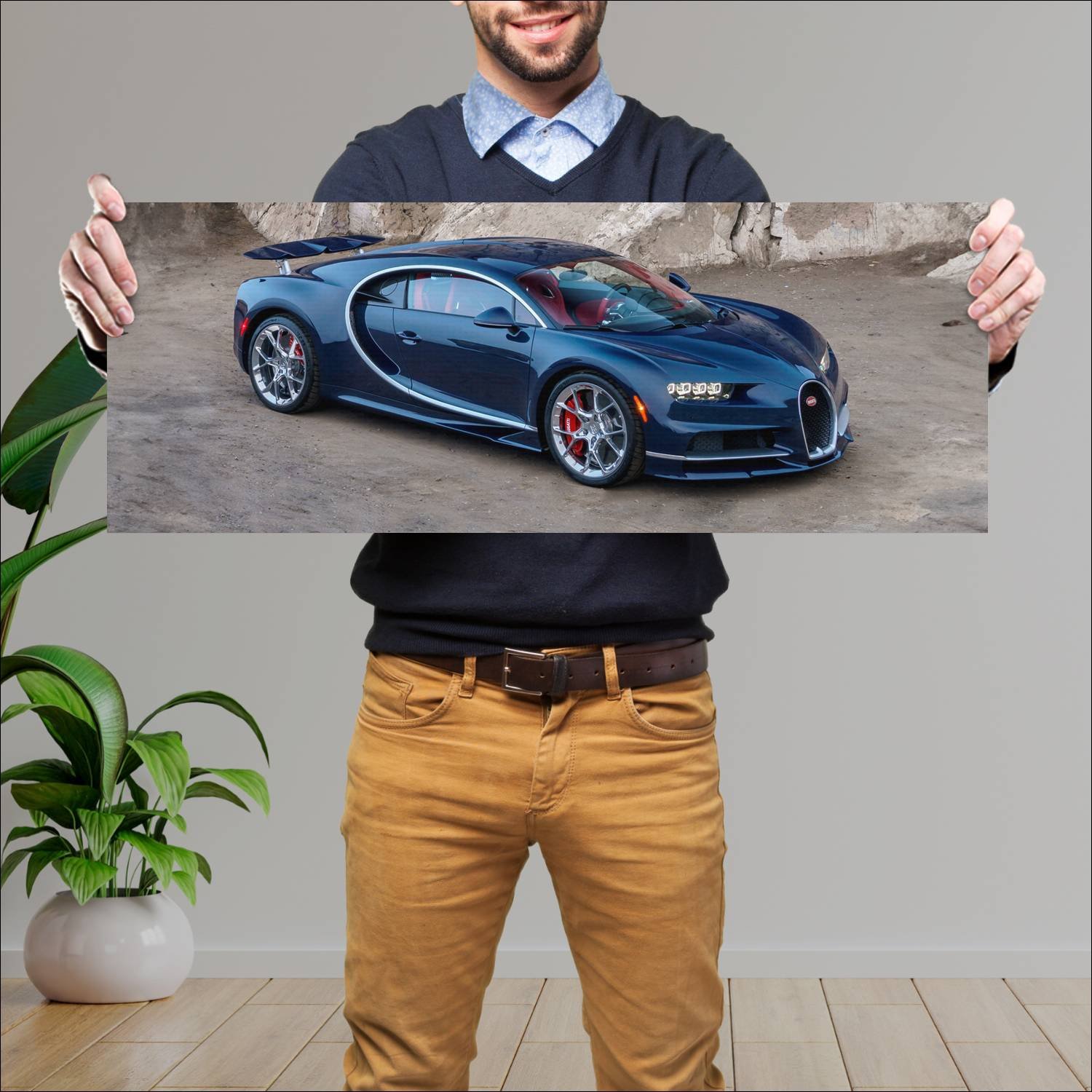 Cuadro grande 30x80cm 2016 bugatti chiron us auto 97 Bugatti