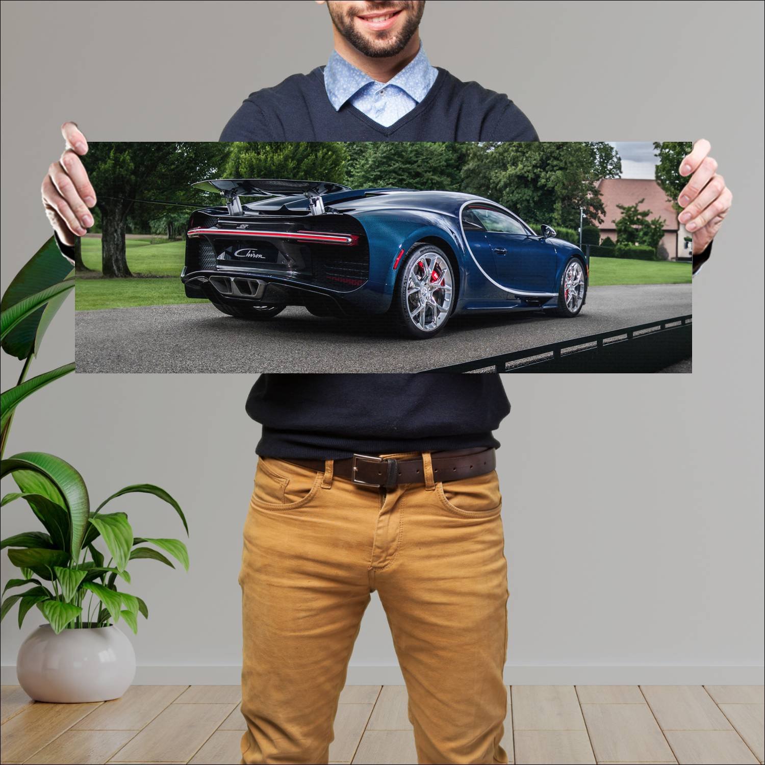 Cuadro grande 30x80cm 2016 bugatti chiron us auto 98 Bugatti