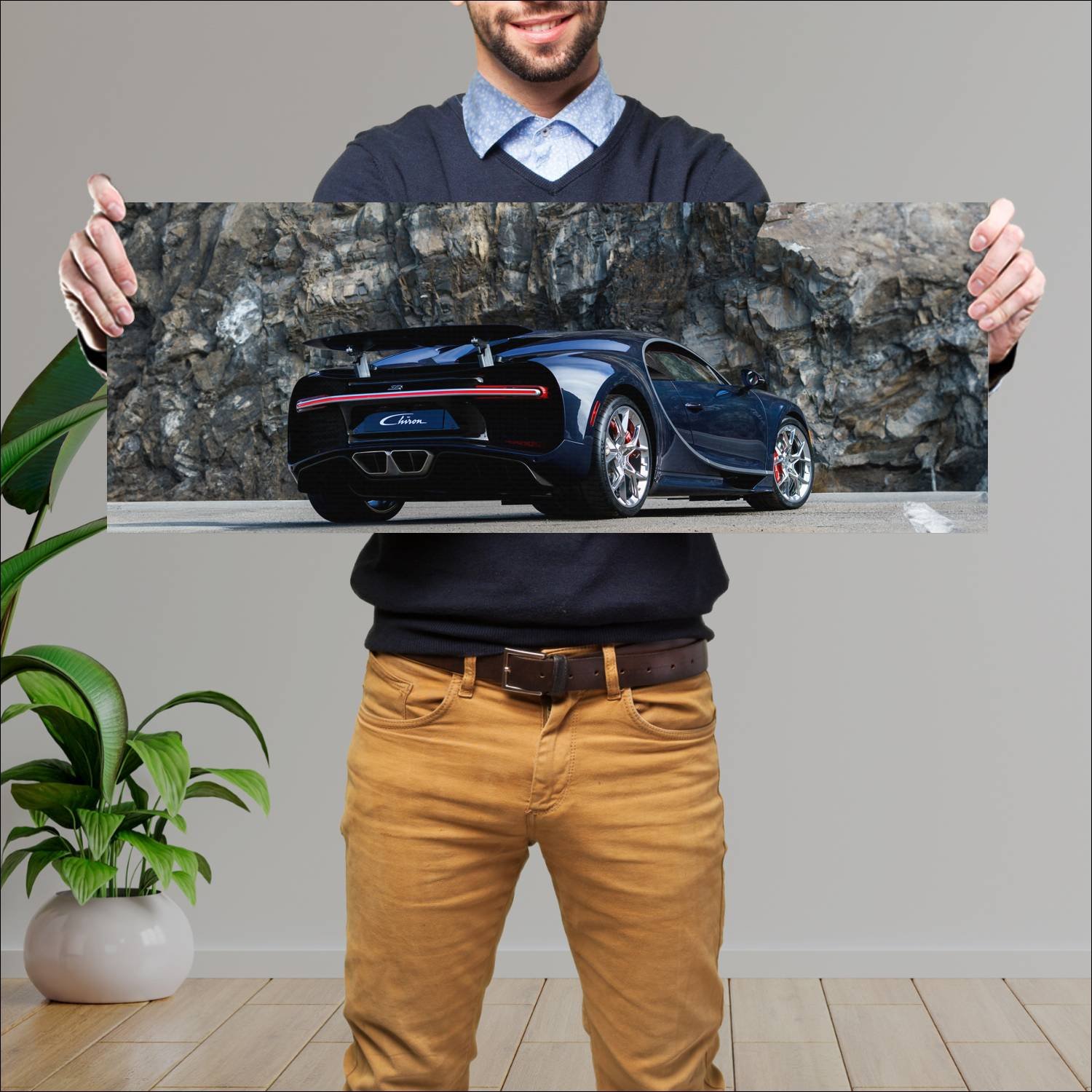 Cuadro grande 30x80cm 2016 bugatti chiron us auto 99 Bugatti