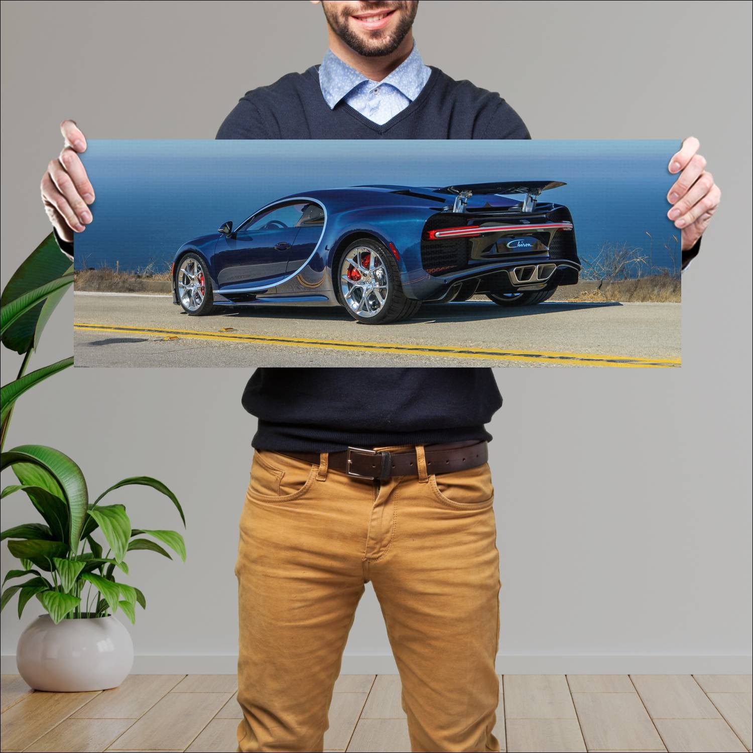 Cuadro grande 30x80cm 2016 bugatti chiron us auto 100 Bugatti