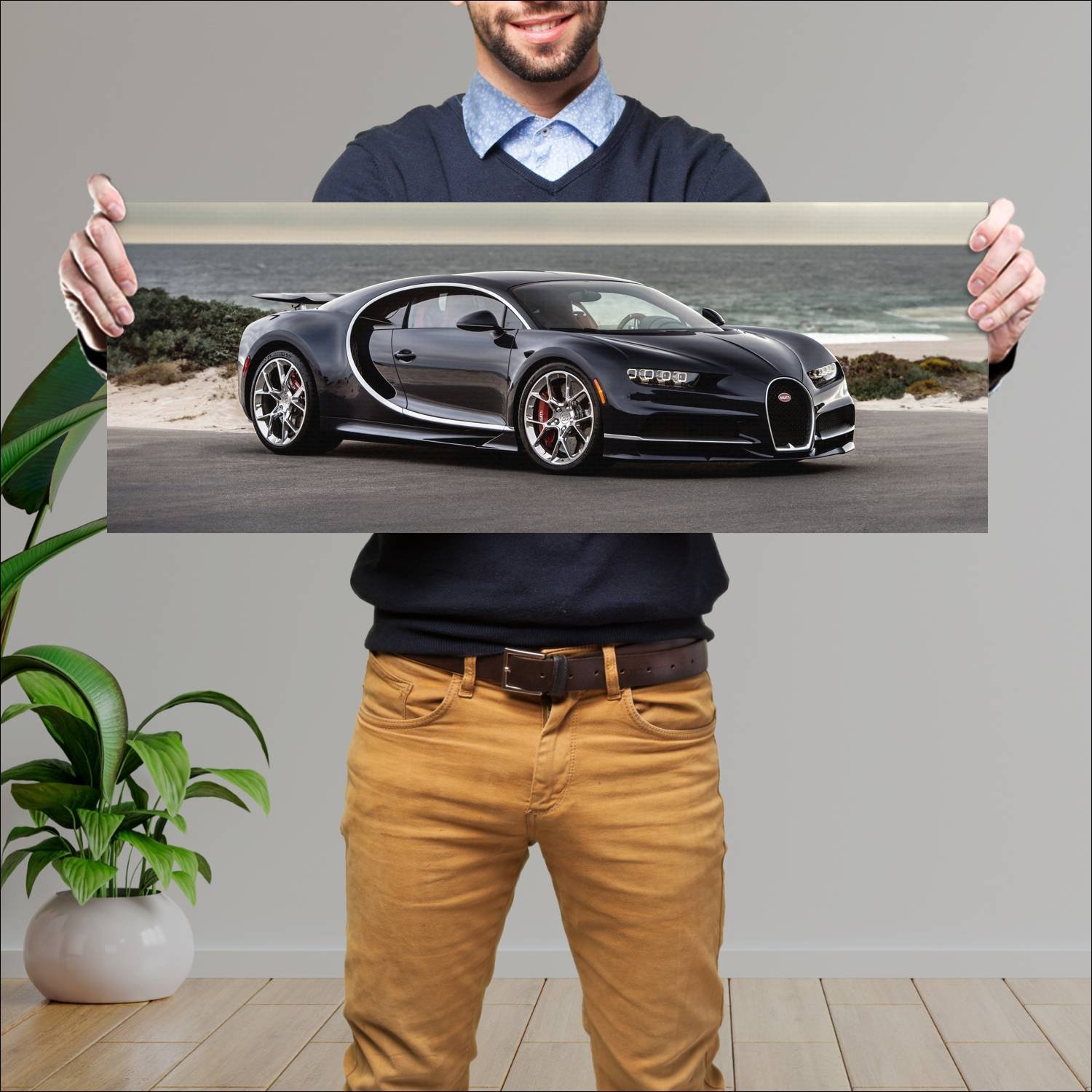 Cuadro grande 30x80cm 2016 bugatti chiron us auto 101 Bugatti