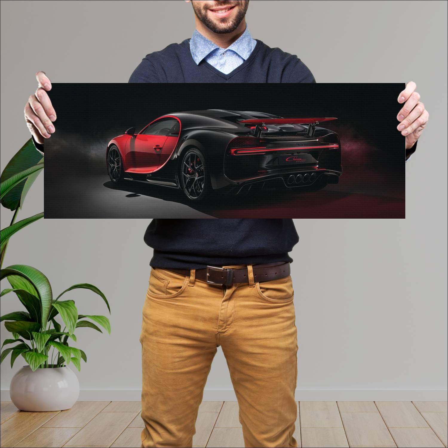 Cuadro grande 30x80cm 2018 bugatti chiron sport 76 102 Bugatti